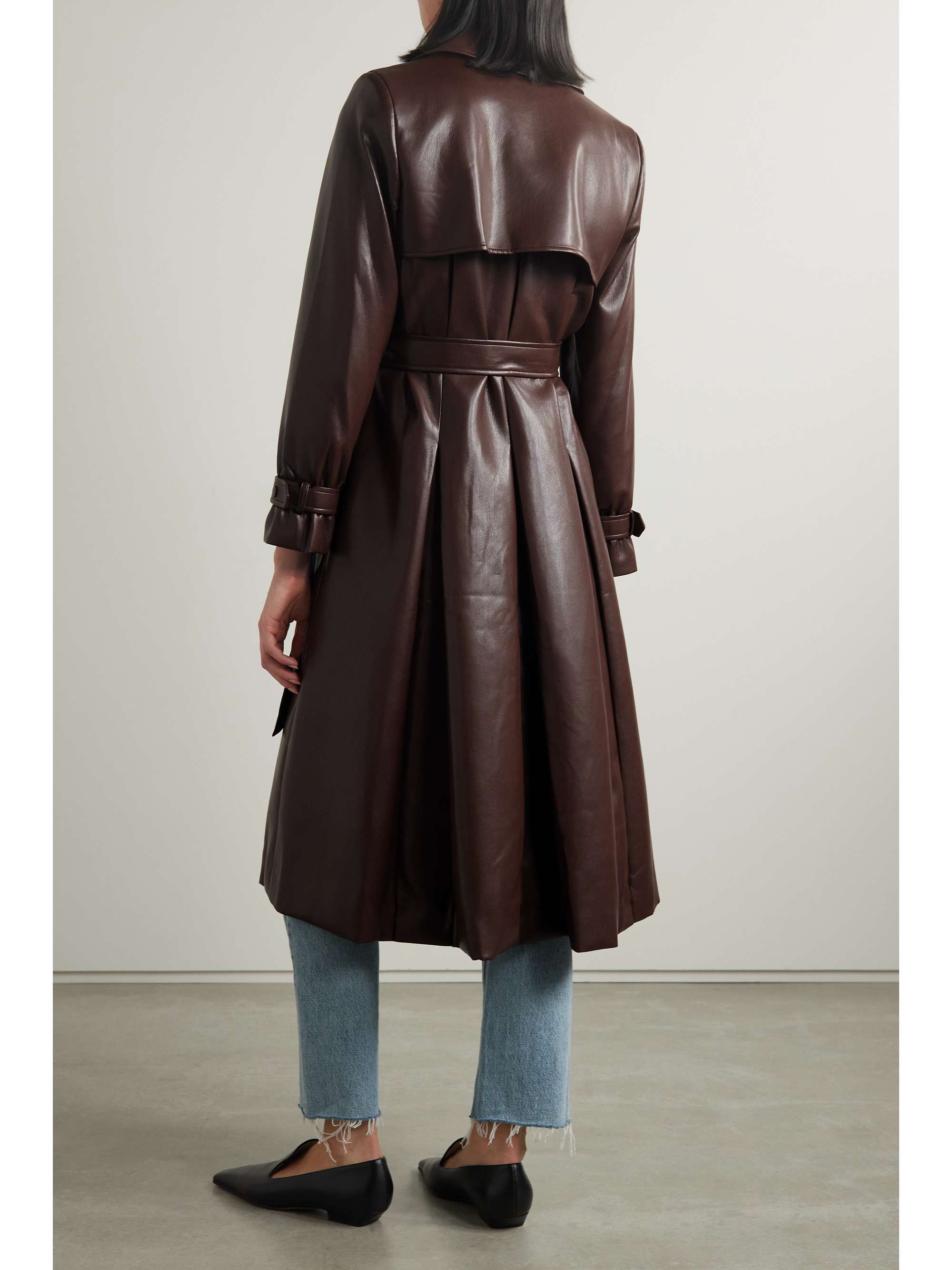 ALICE + OLIVIA Elicia double-breasted vegan leather trench coat | NET-A ...