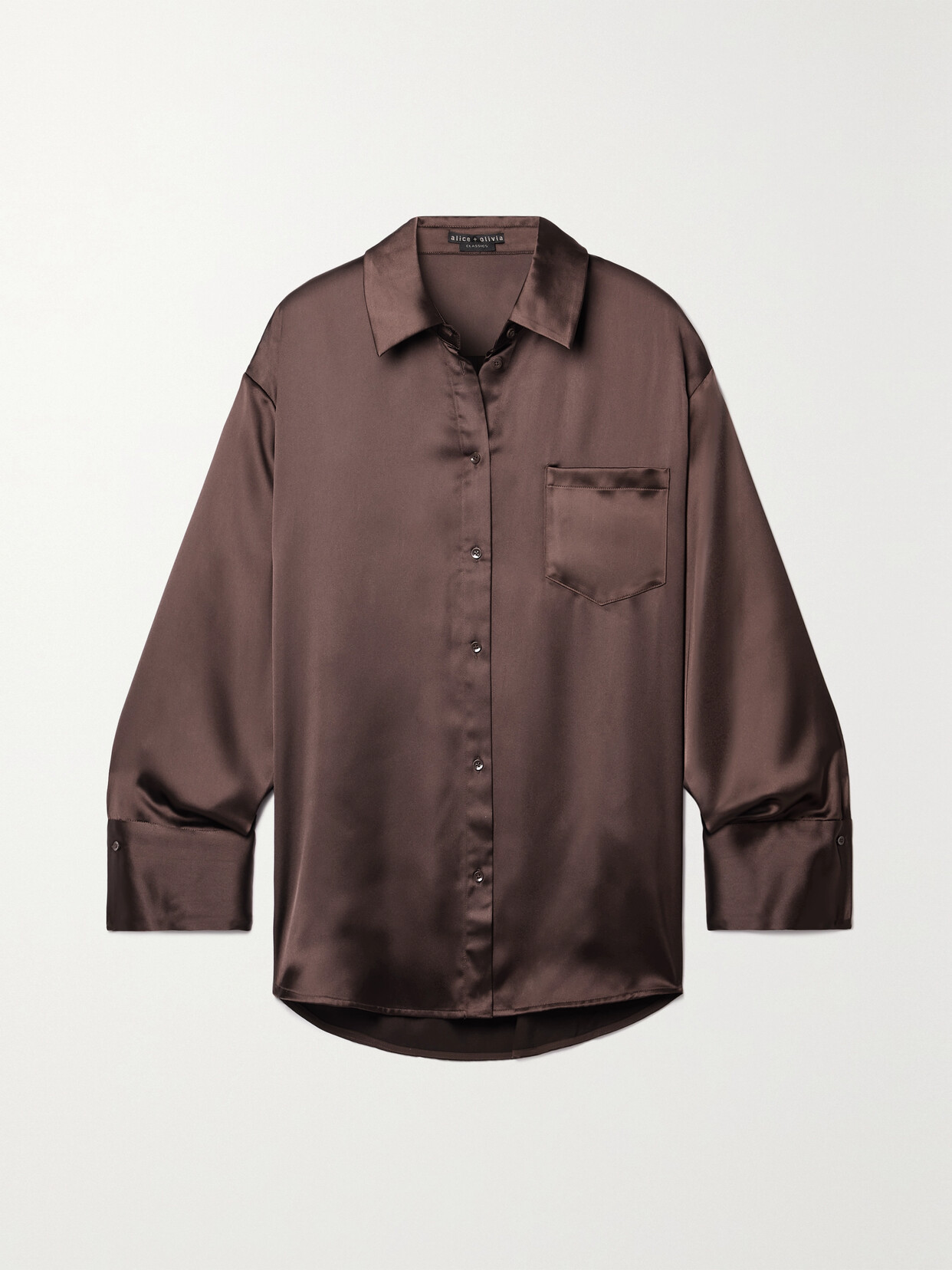 Alice + Olivia - Finely Satin Shirt - Brown