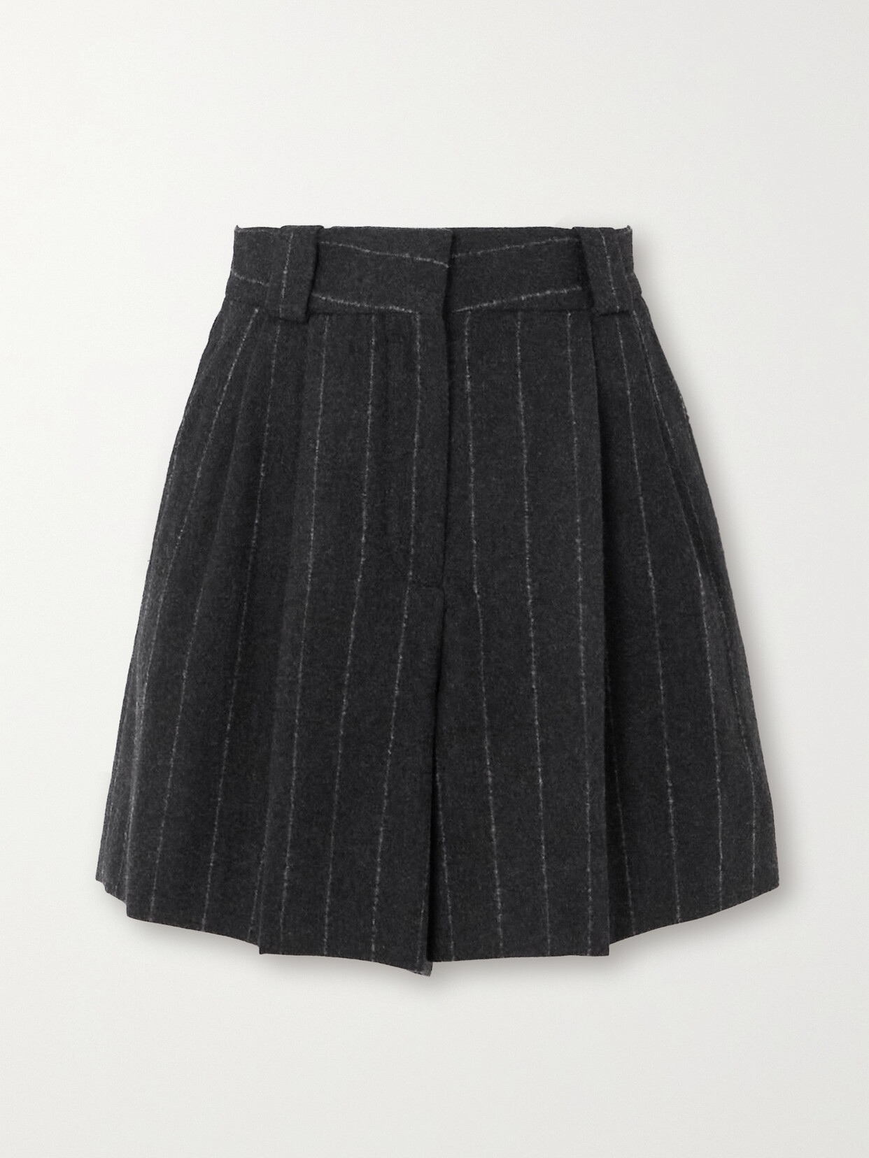 Blazé Milano - Ferien Pleated Pinstriped Wool And Cashmere-blend Shorts - Gray