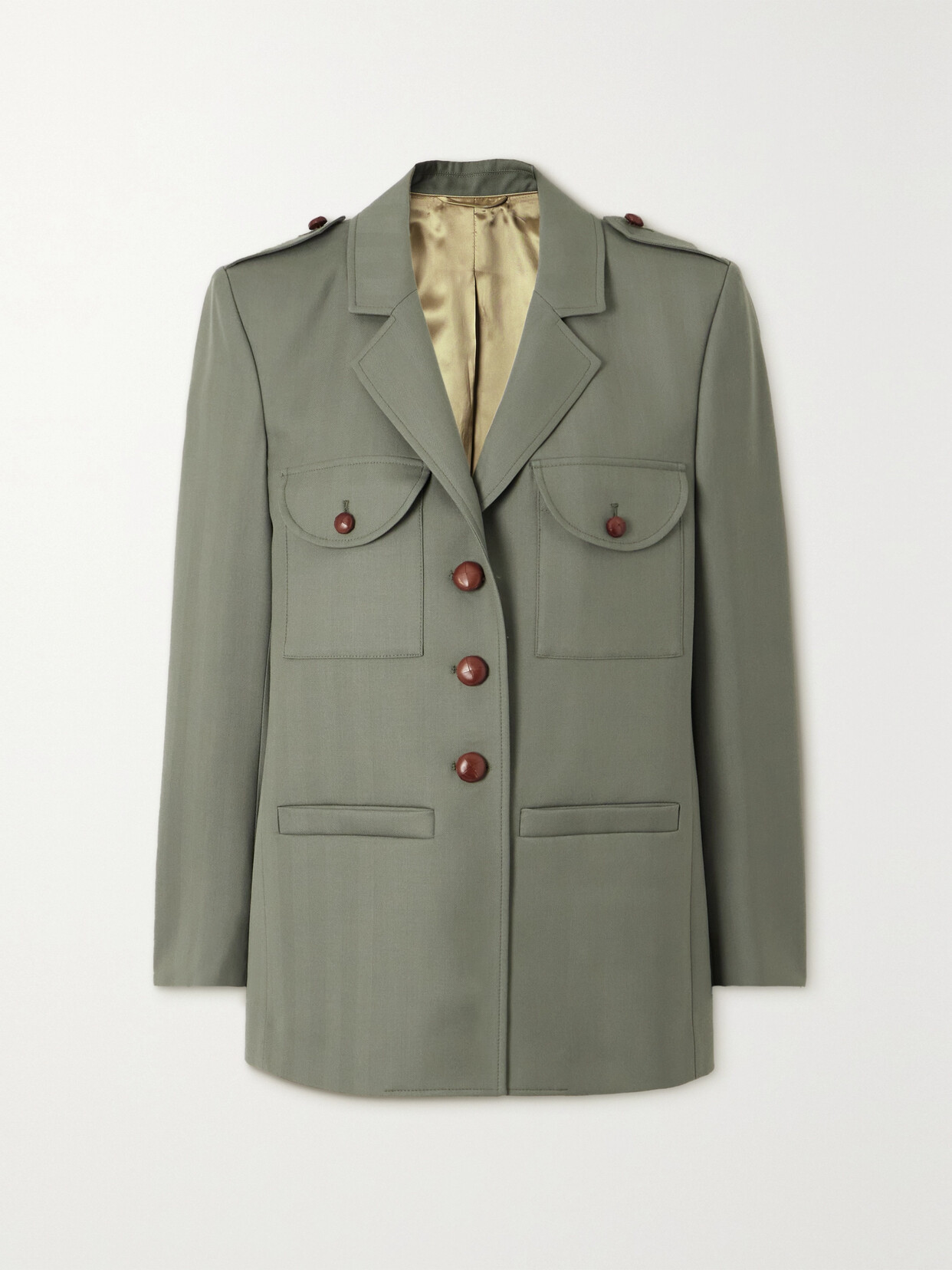 Blazé Milano - Flap Herringbone Wool And Cotton-blend Blazer - Green