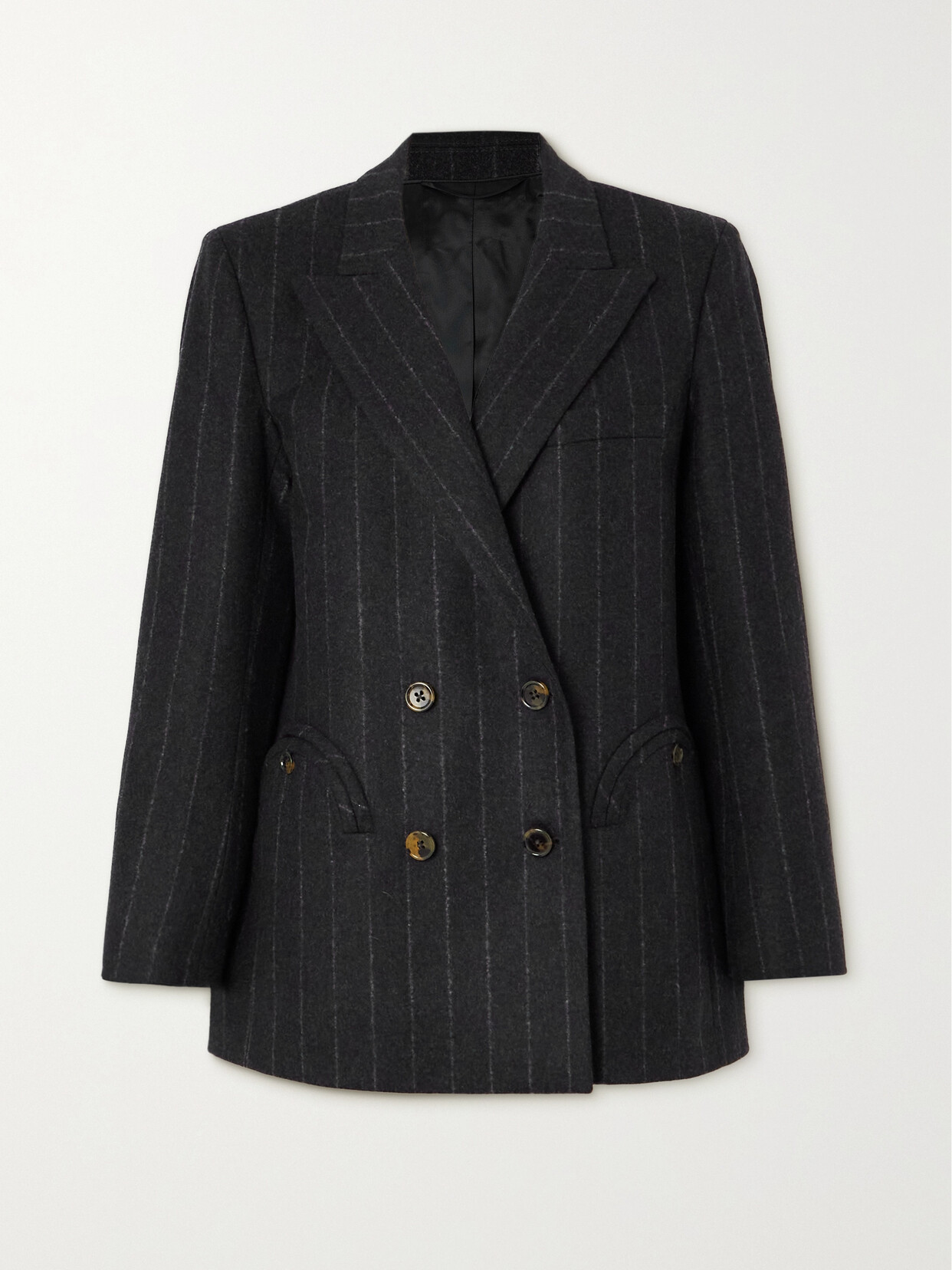 Blazé Milano - Everynight Double-breasted Pinstriped Wool And Cashmere-blend Blazer - Gray