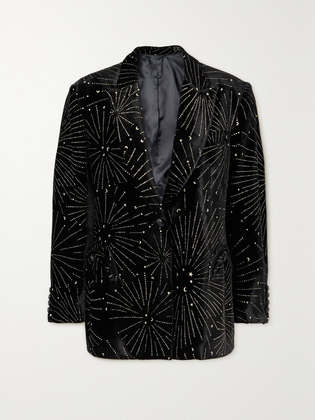 Blazé Milano Tomboy Crystal-embellished Cotton Blazer