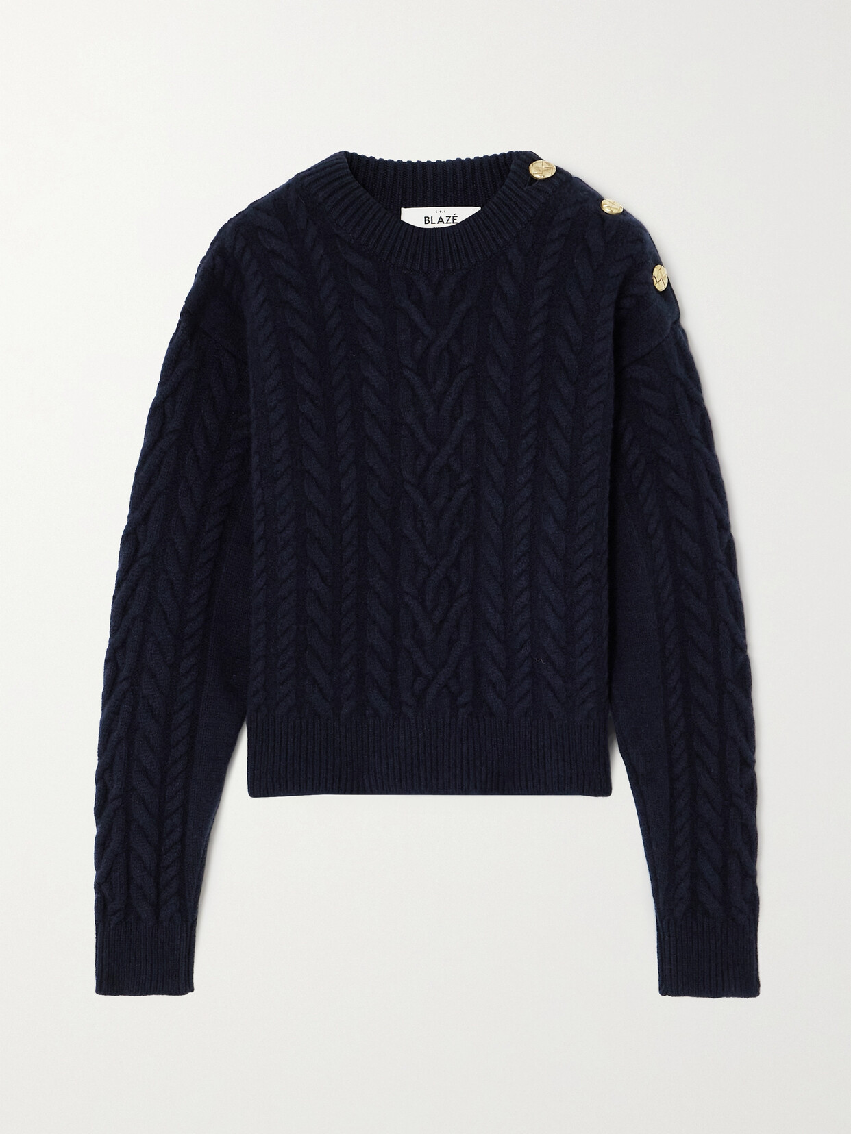 Blazé Milano - Highland Embellished Cable-knit Wool And Cashmere-blend Sweater - Black