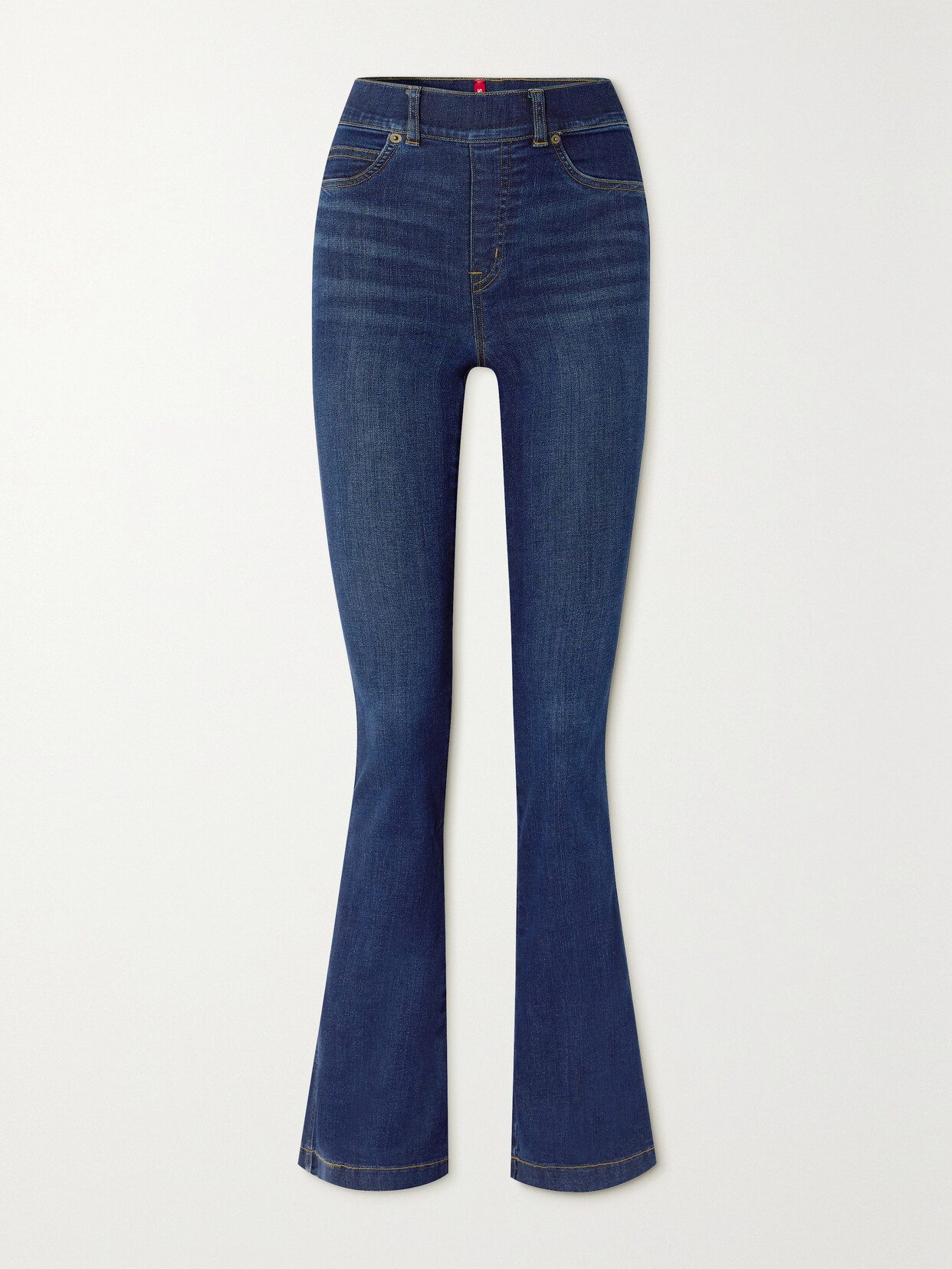 Spanx High-rise Flared Jeans In Blue