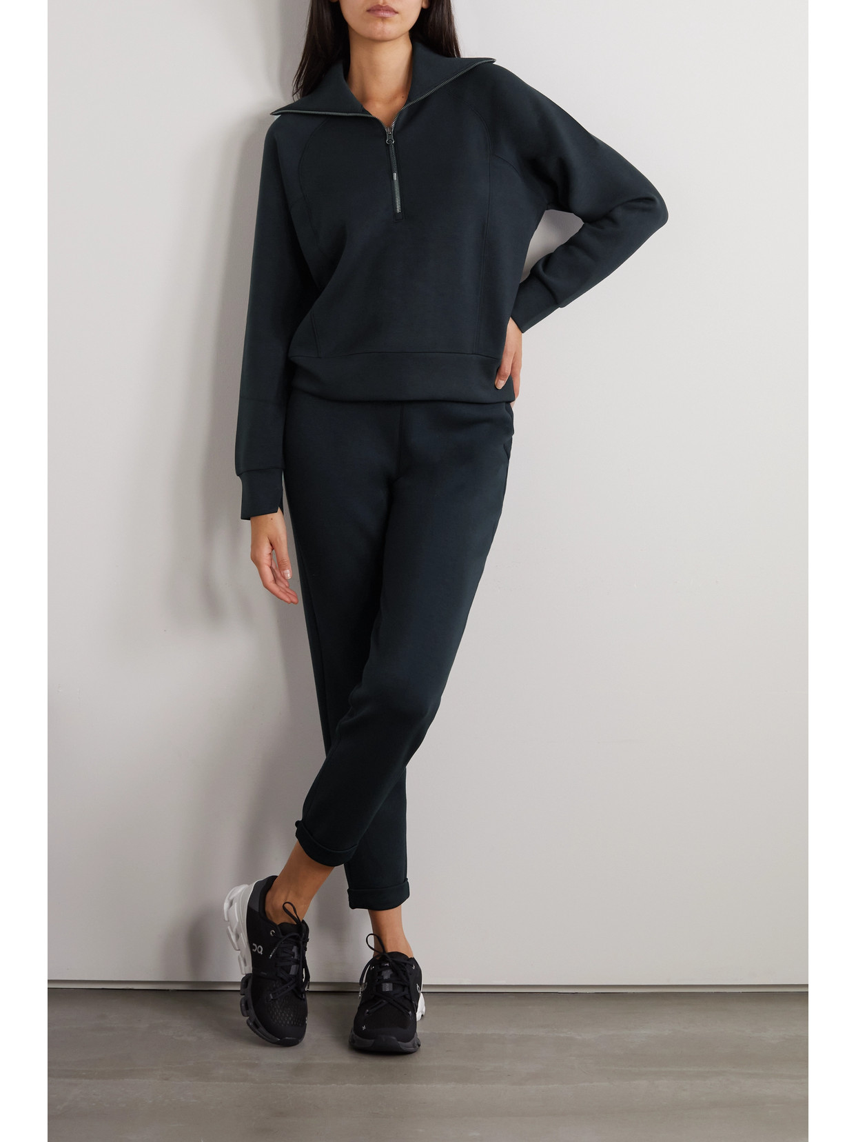 Spanx Airessentials Stretch-Jersey Half-Zip Sweatshirt