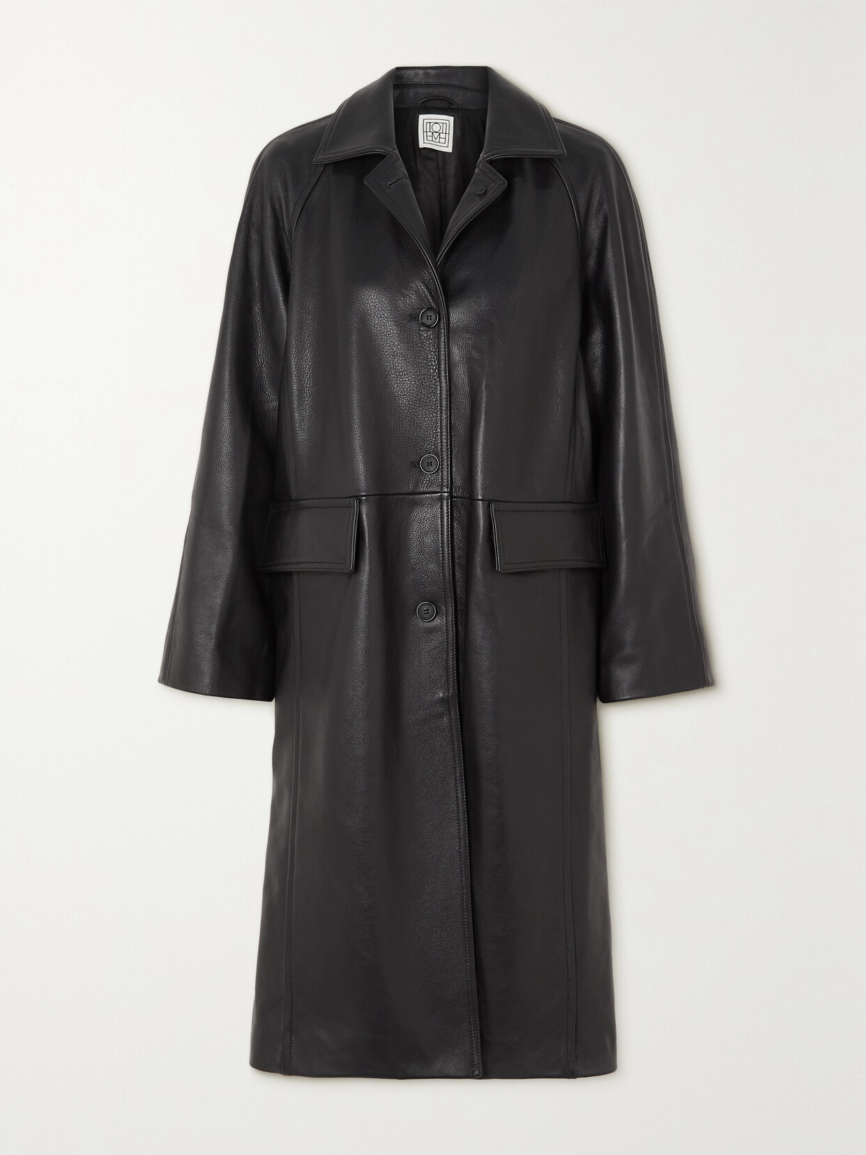 TOTEME - Paneled Leather Coat - Black