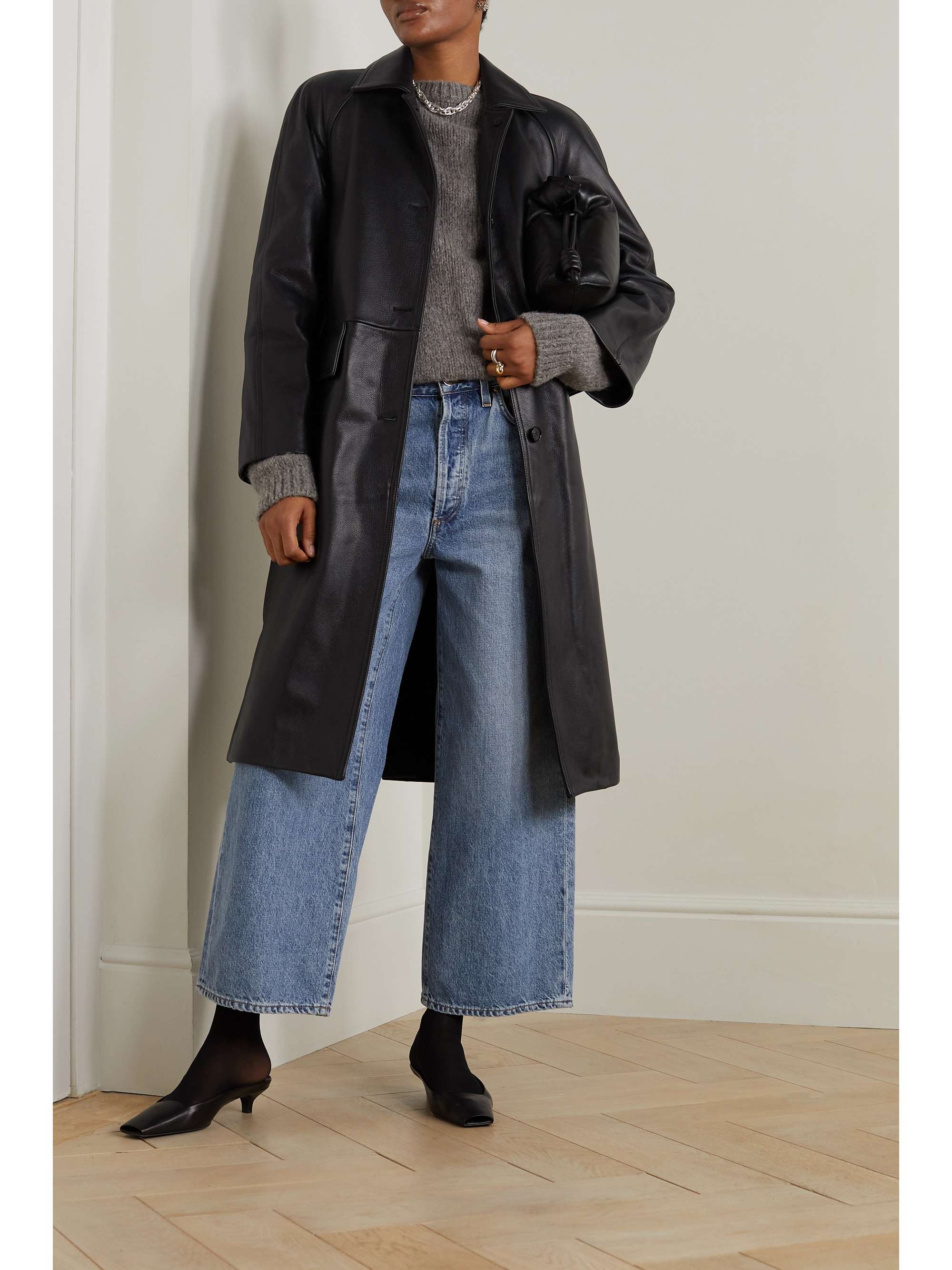 TOTEME Paneled leather coat | NET-A-PORTER