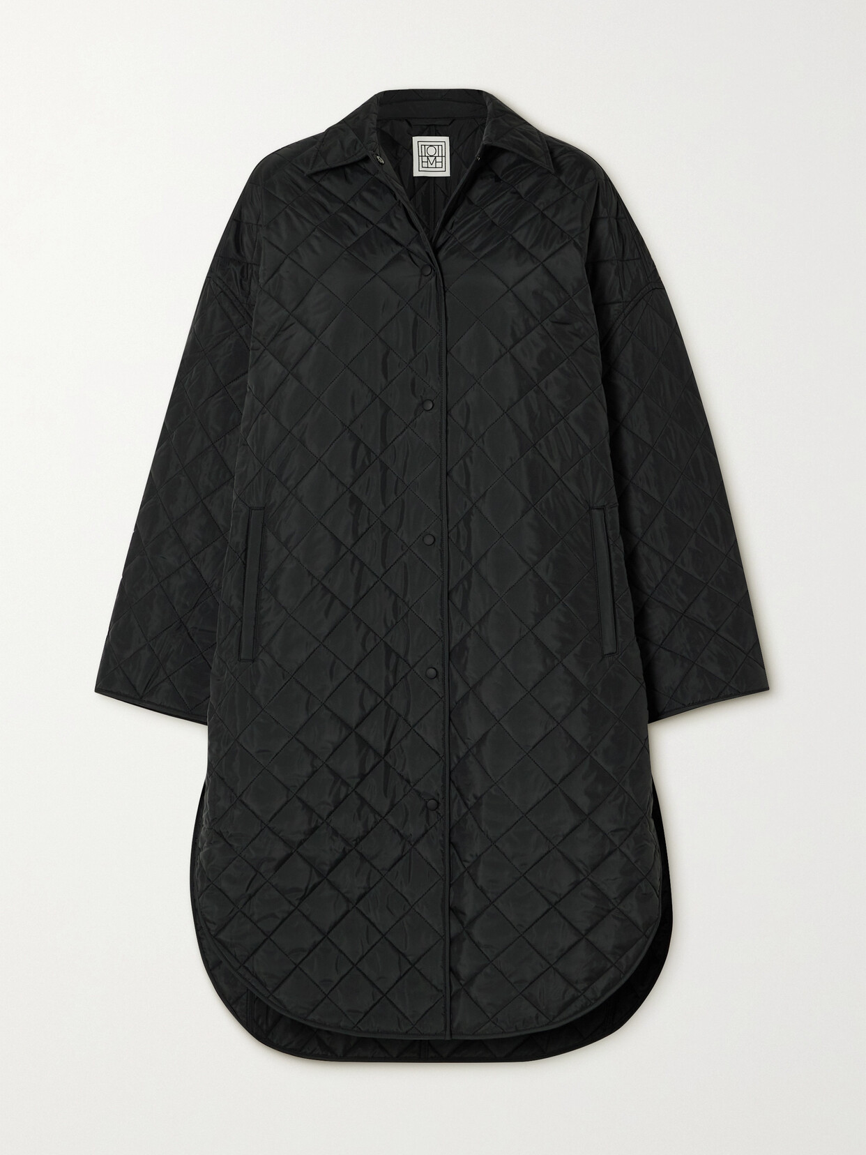 Totême + Net Sustain Oversized Quilted Recycled Shell Coat In Black