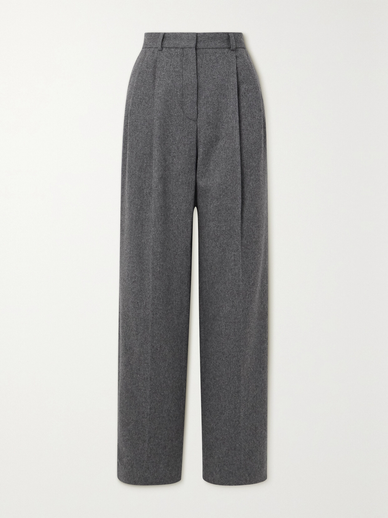 TOTEME - + Net Sustain Pleated Recycled Wool-blend Straight-leg Pants - Gray