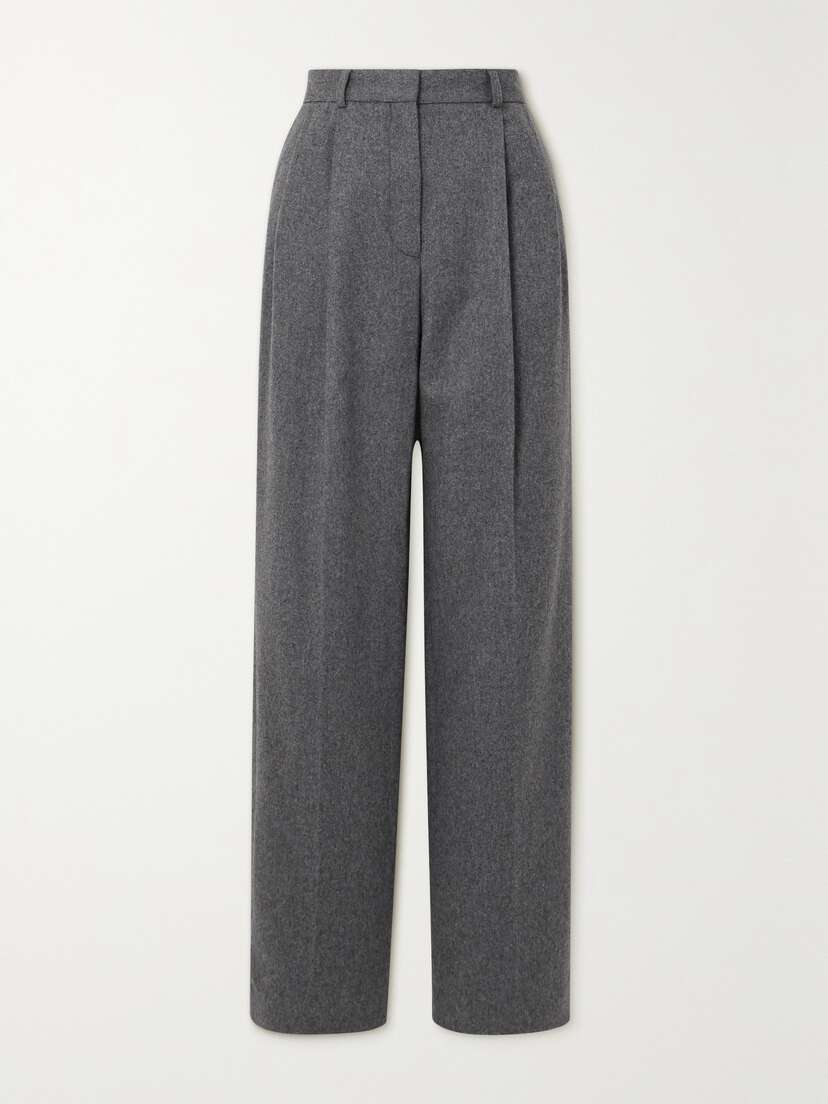 TOTEME + Net Sustain Pleated Recycled Wool-blend Straight-leg Pants