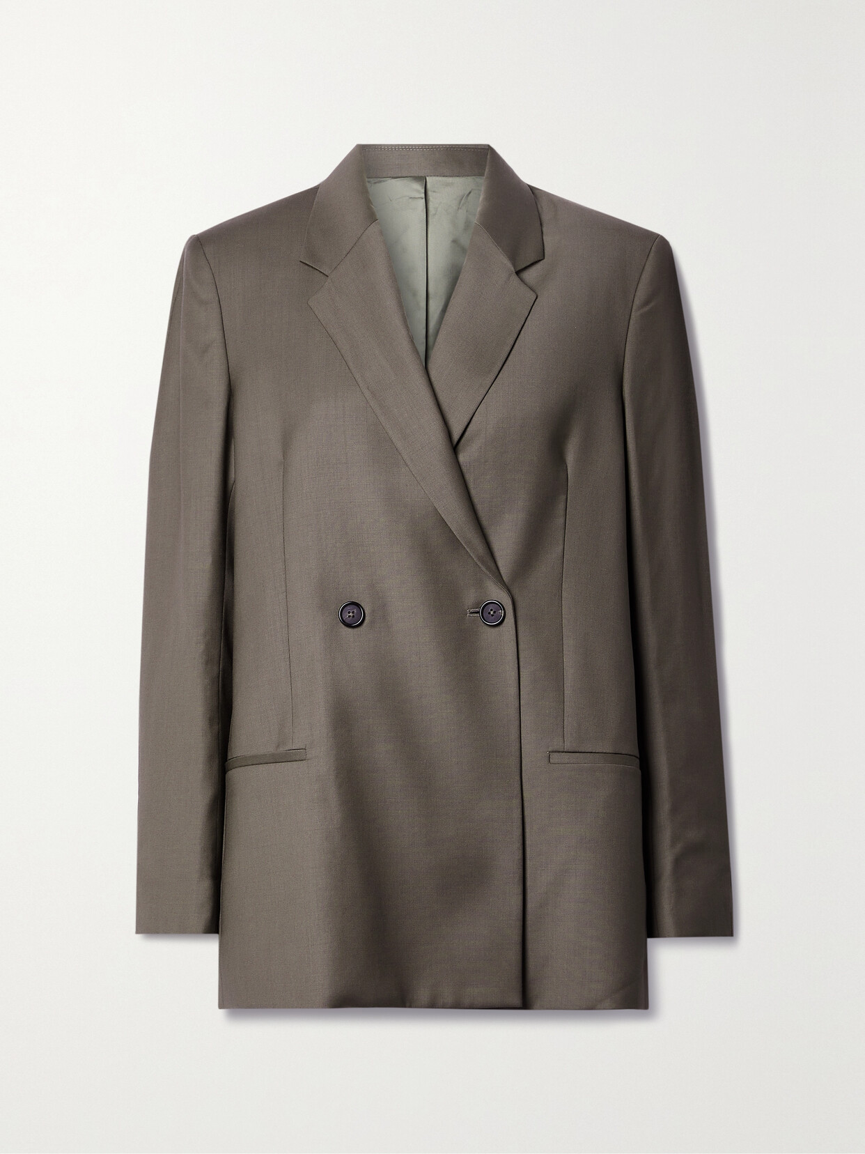 Totême Double-breasted Blazer In Gray