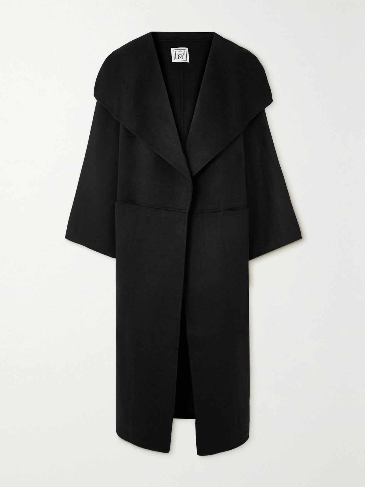 Shop Totême + Net Sustain Signature Wool And Cashmere-blend Coat In Black