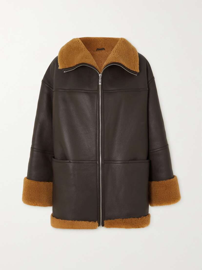 TOTEME Paneled Shearling Jacket