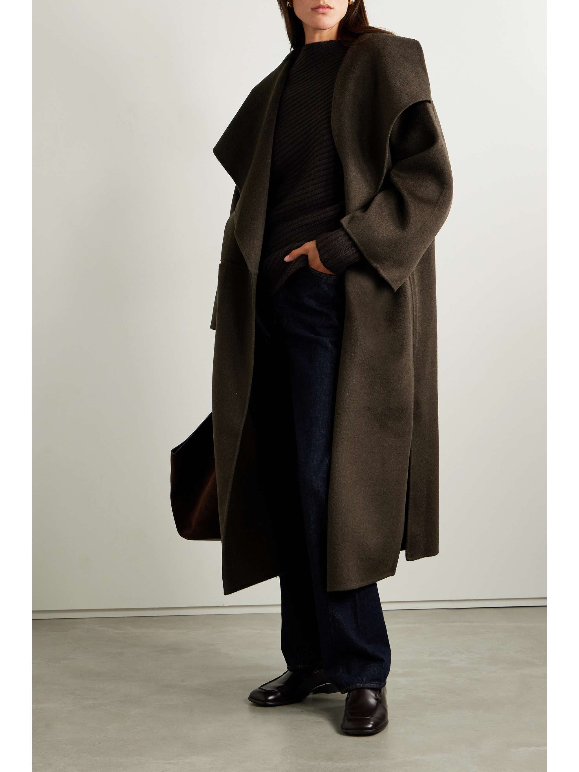 + NET SUSTAIN oversized wool and cashmere-blend coat