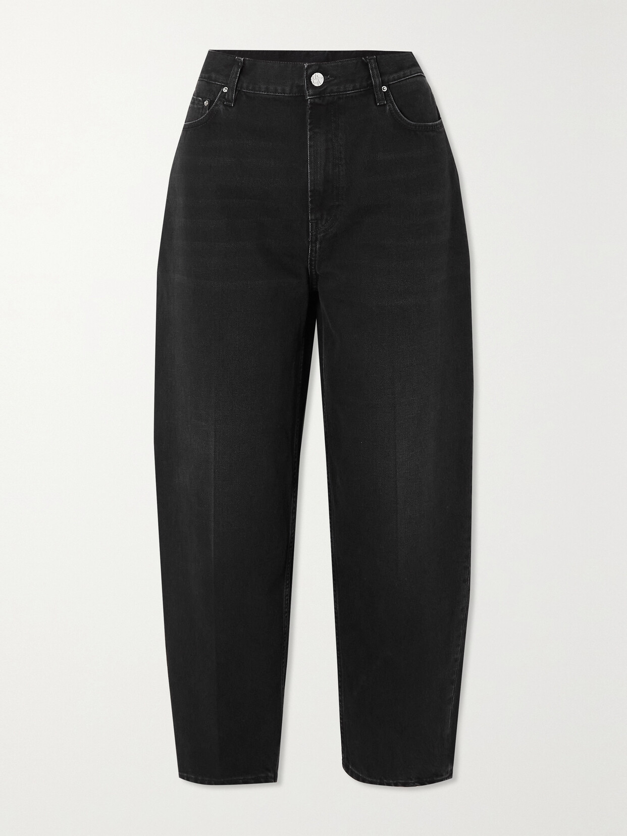 Shop Totême High-rise Wide-leg Organic Jeans In Black