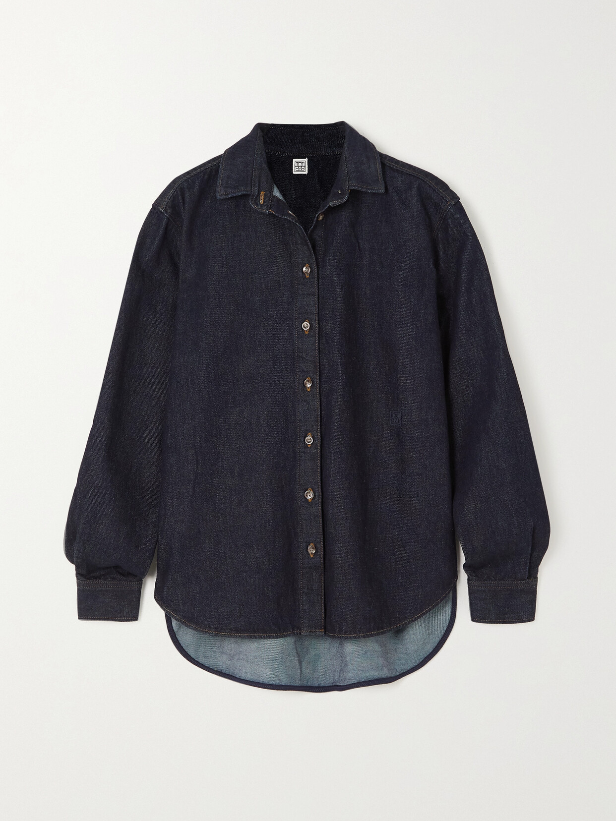 TOTÊME EMBROIDERED ORGANIC DENIM SHIRT