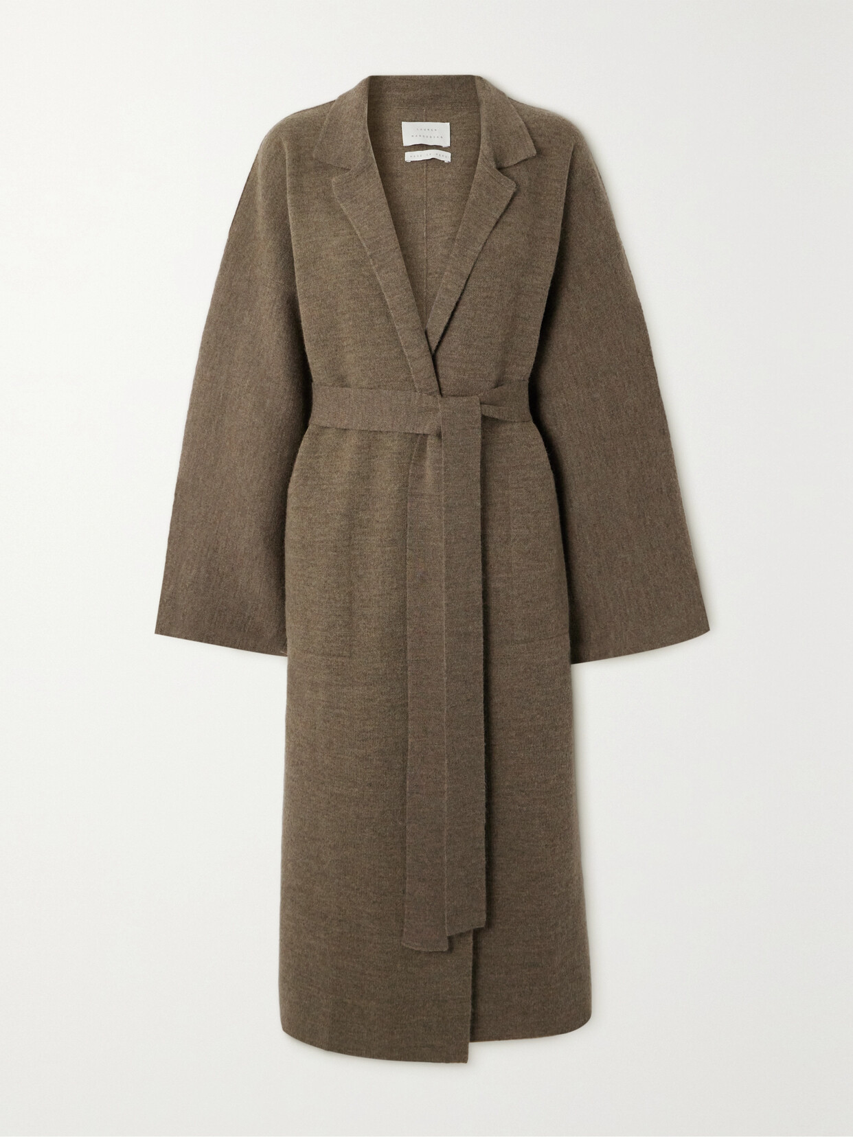 Lauren Manoogian - Belted Merino Wool, Alpaca And Pima Cotton-blend Cardigan - Brown