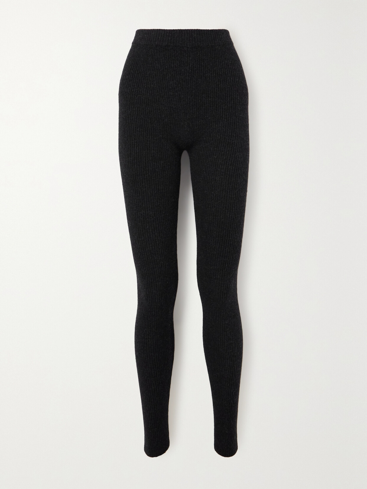 Lauren Manoogian Ribbed Merino Wool-blend Leggings - Black