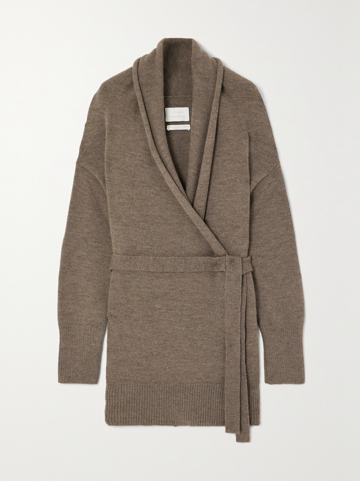 Lauren Manoogian - Ribbed Merino Wool-blend Wrap Cardigan - Brown