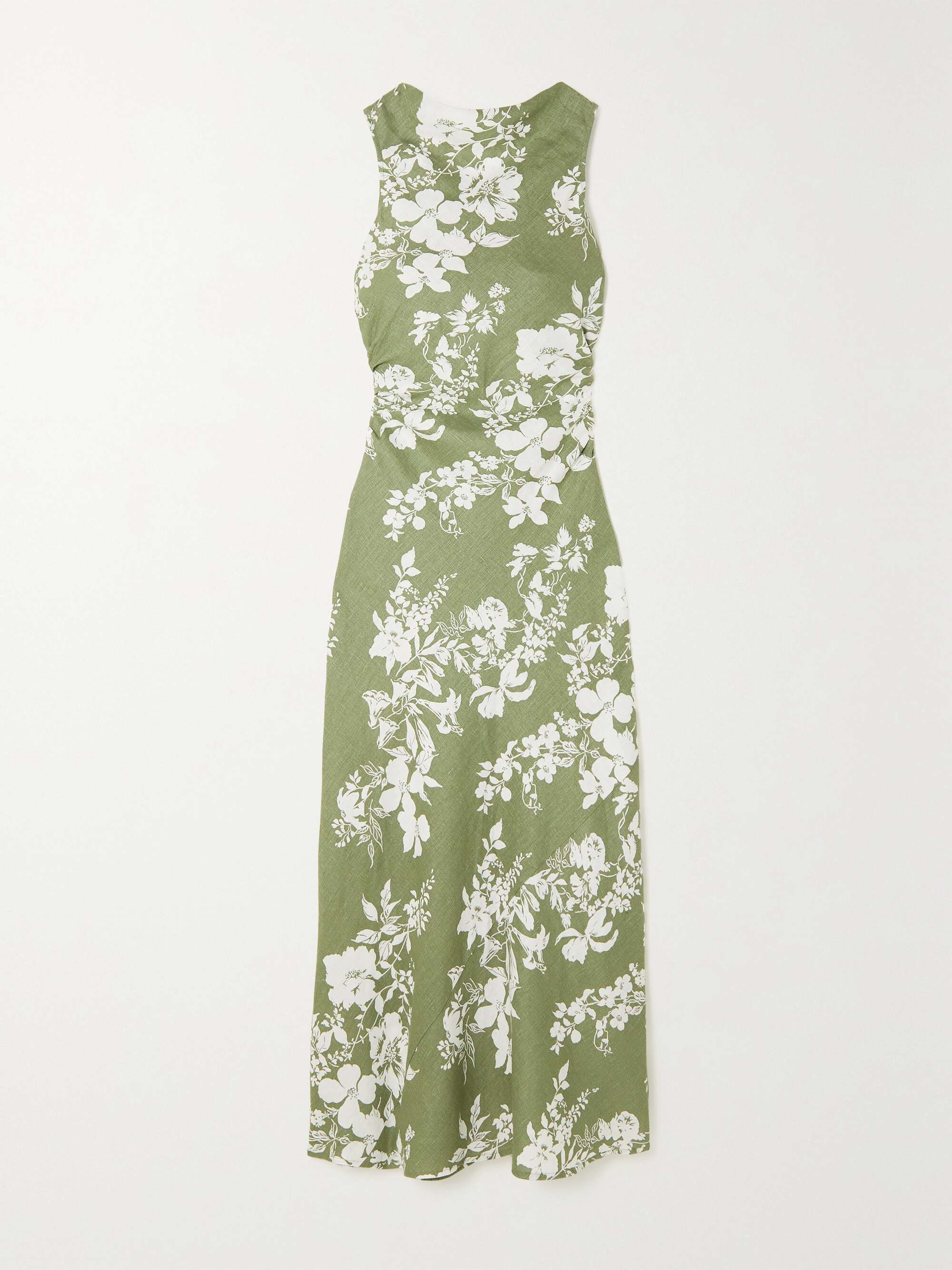 REFORMATION NET SUSTAIN Casette cutout floral print linen maxi