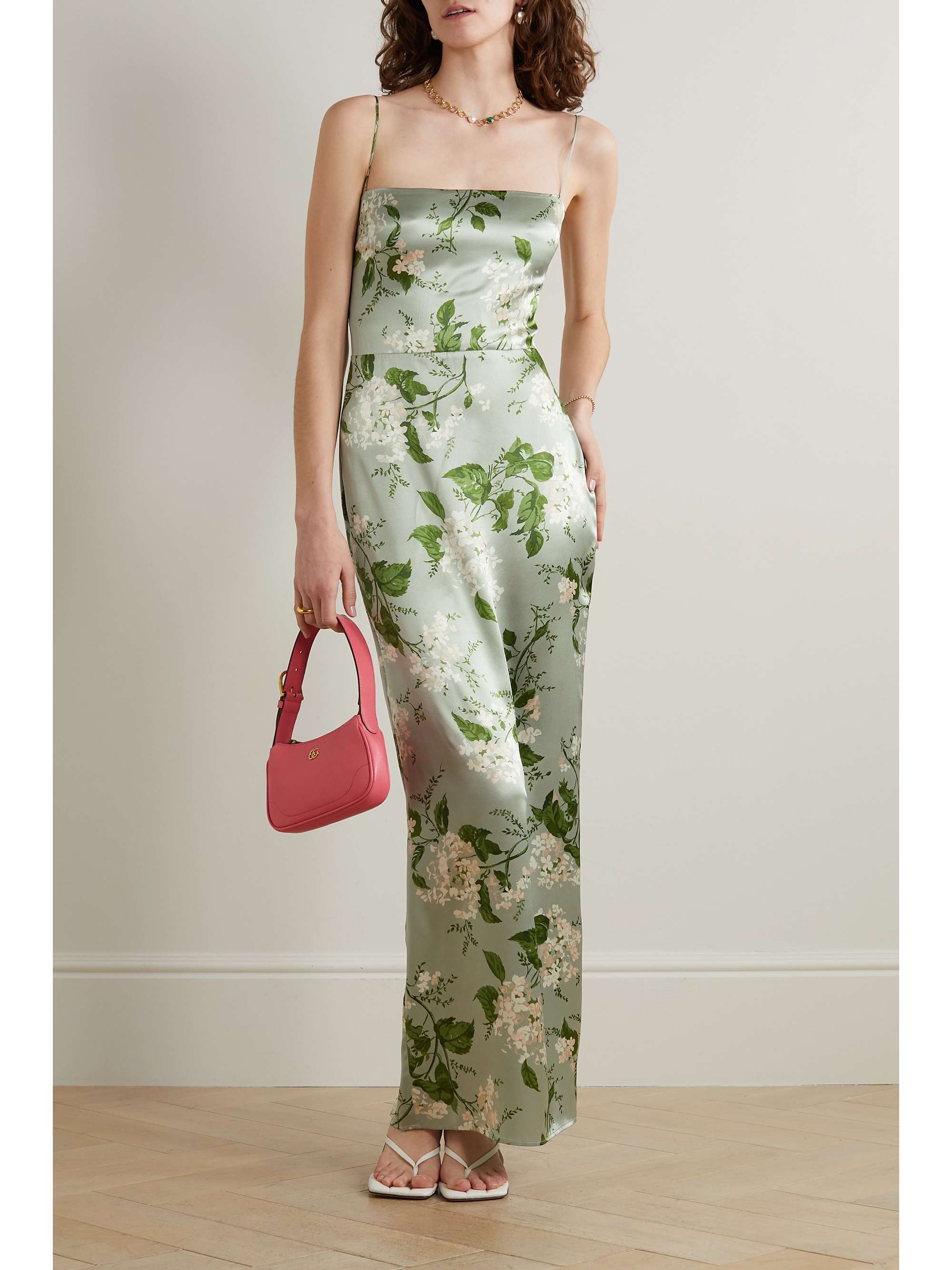 REFORMATION Frankie floral-print silk-charmeuse maxi dress | NET-A-PORTER