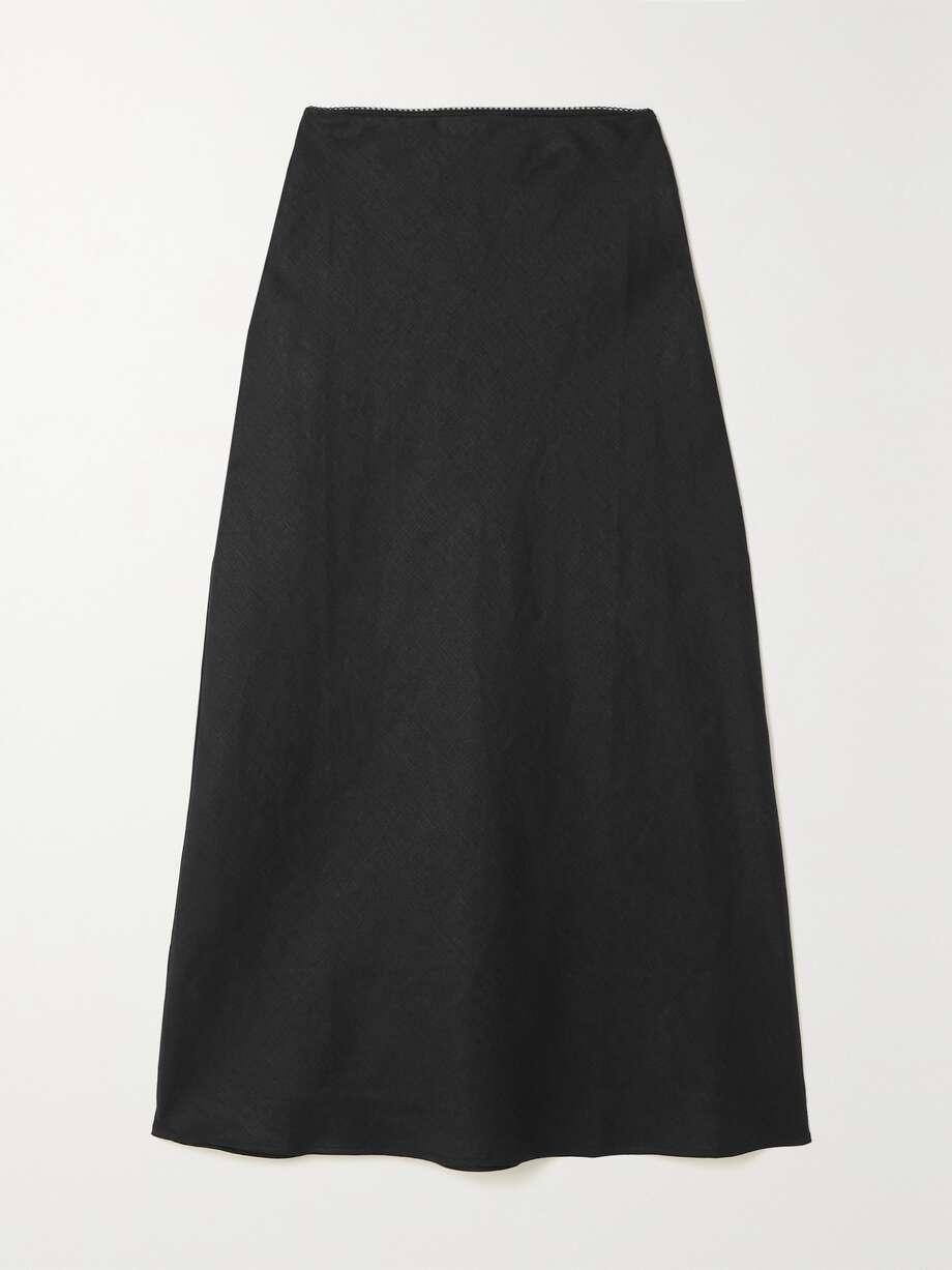 net-a-porter.com | NET SUSTAIN Layla linen midi skirt