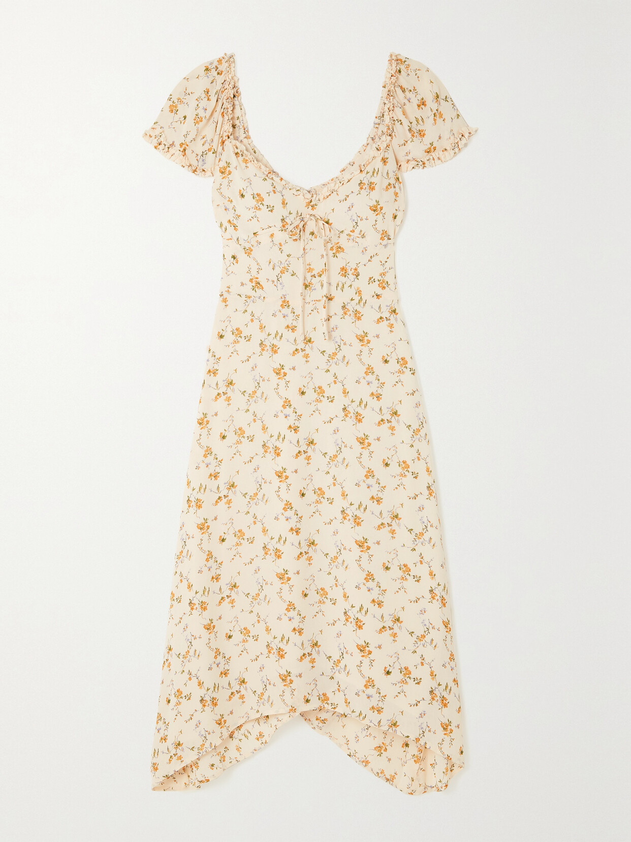 REFORMATION + Net Sustain Maebry Ruffled Floral-print Georgette Midi Dress