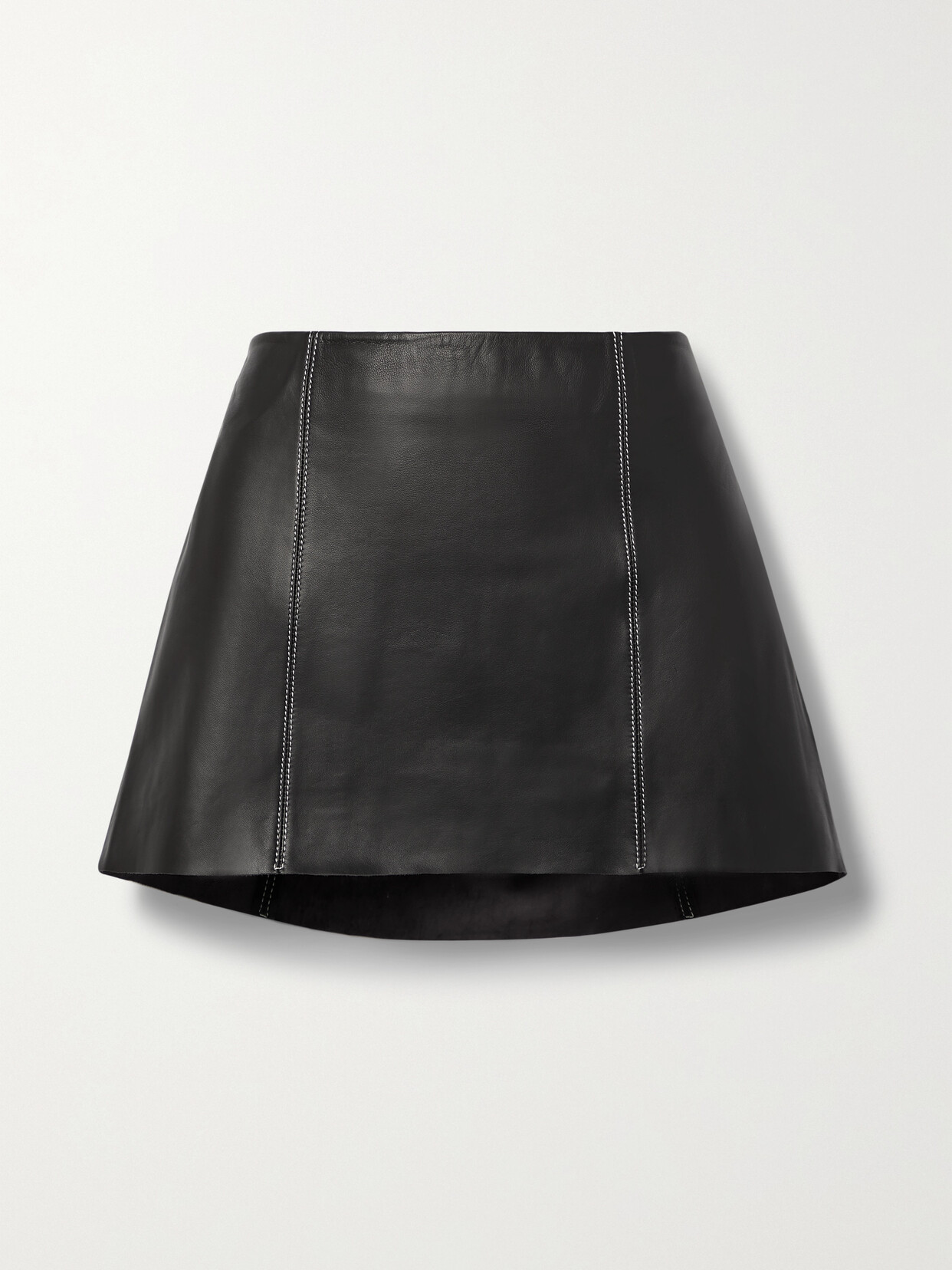 Reformation Veda Veranda Leather Mini Skirt - Black