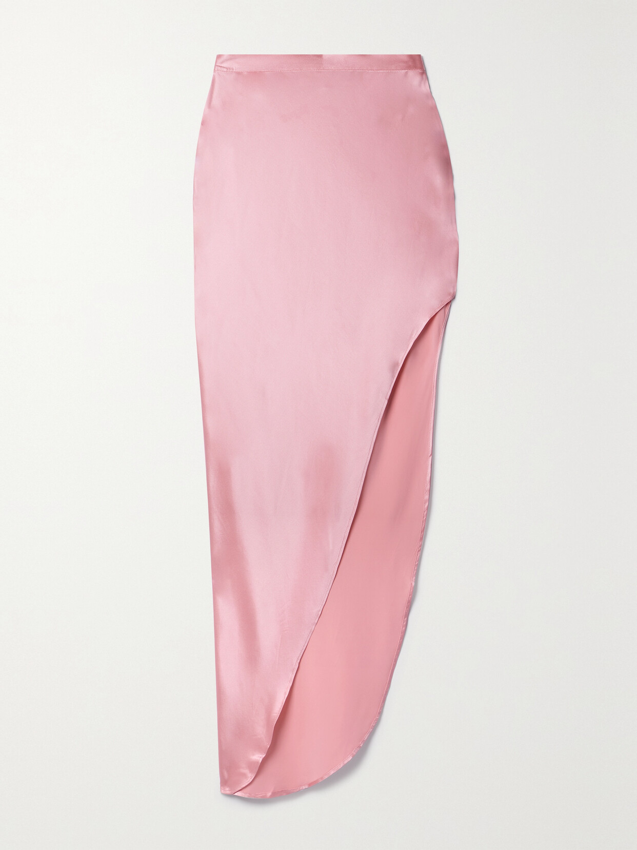 Fleur du Mal - Asymmetric Silk-blend Satin Midi Skirt - Pink