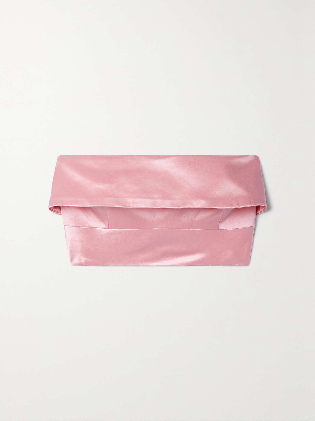 Fleur Du Mal Cropped Strapless Silk Top In Pink