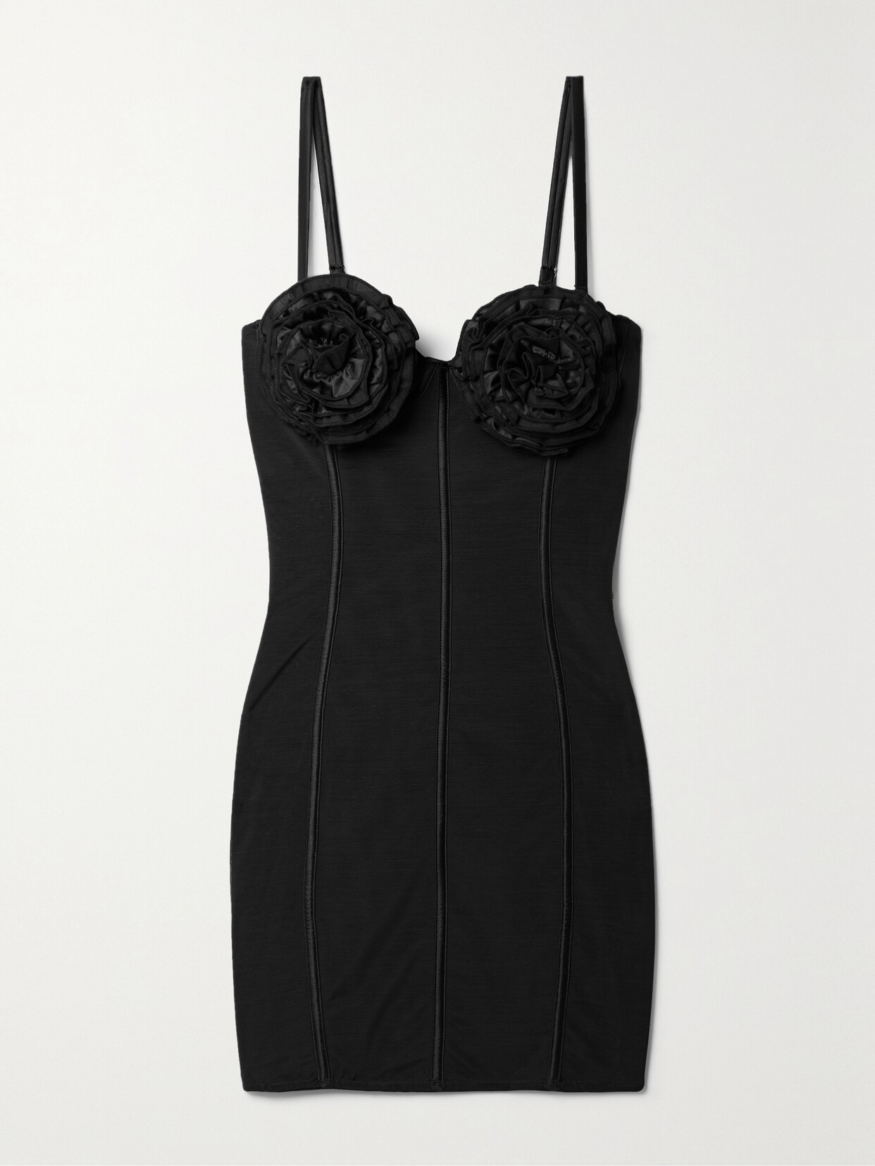 Fleur Du Mal Rose Cup Dress In Black