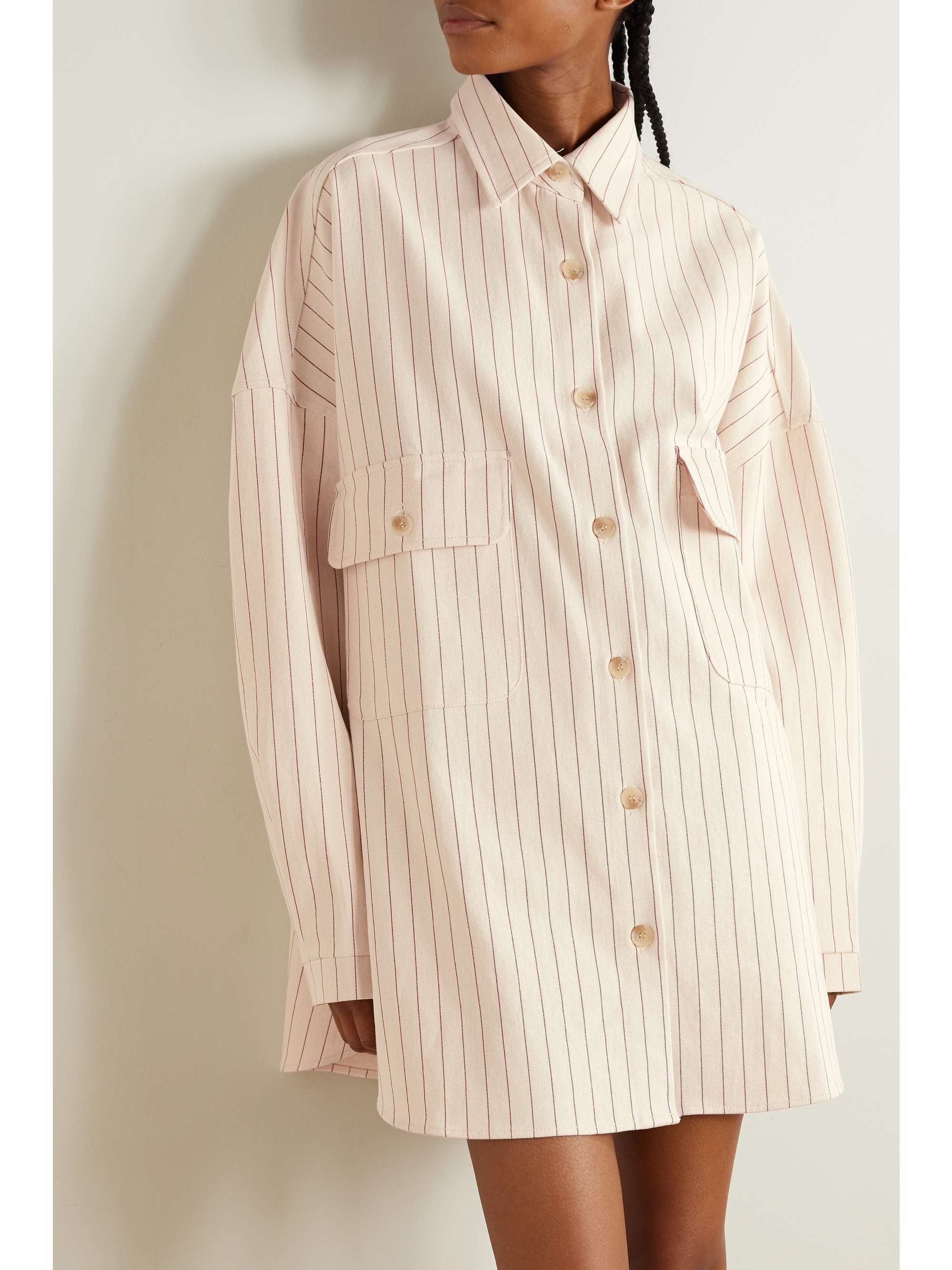 THE FRANKIE SHOP Dallas oversized pinstriped denim shirt NETAPORTER