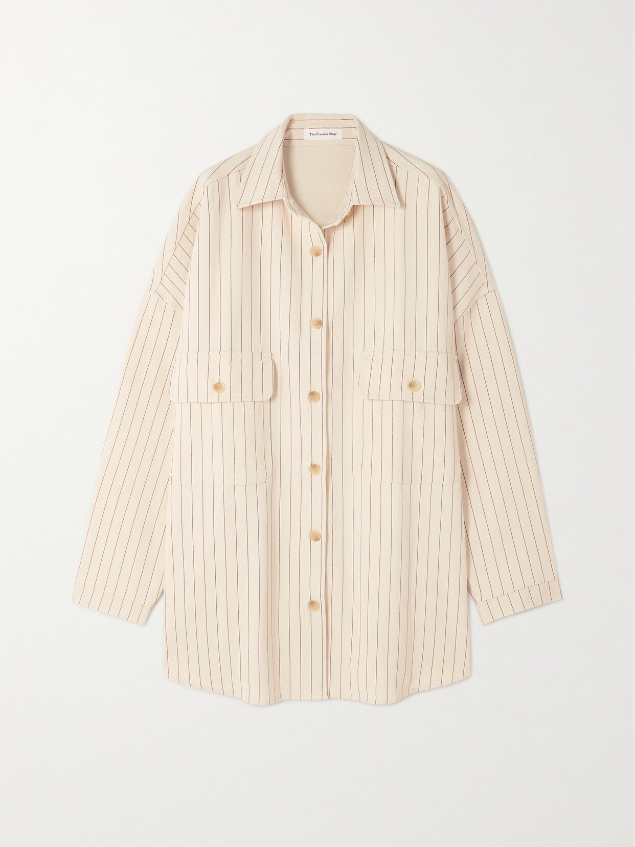 THE FRANKIE SHOP - Dallas Oversized Pinstriped Denim Shirt - Neutrals