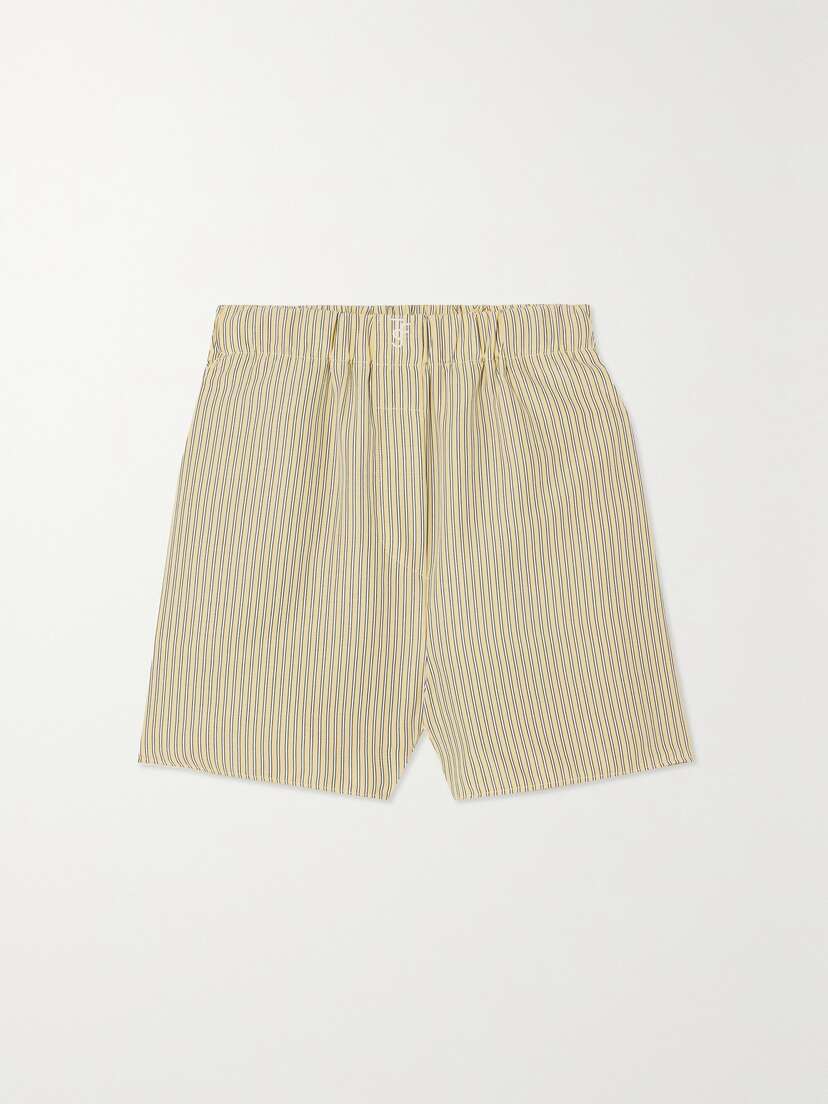 The Frankie Shop Lui Embroidered Pinstriped Poplin Shorts -  - x large