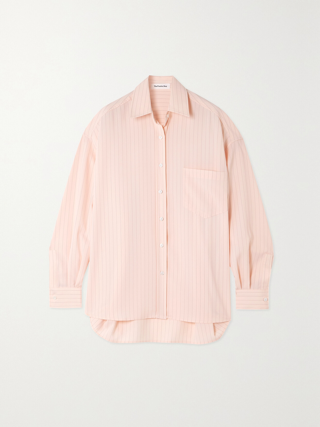 THE FRANKIE SHOP - Georgia Pinstriped Crepe De Chine Shirt - Pink