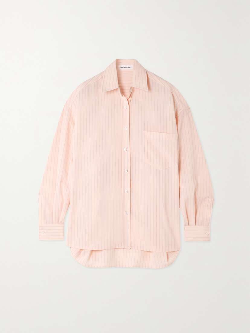 The Frankie Shop Georgia Pinstriped Crepe De Chine Shirt