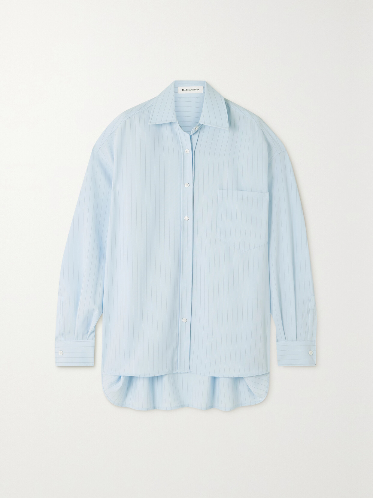 THE FRANKIE SHOP GEORGIA OVERSIZED STRIPED CREPE DE CHINE SHIRT