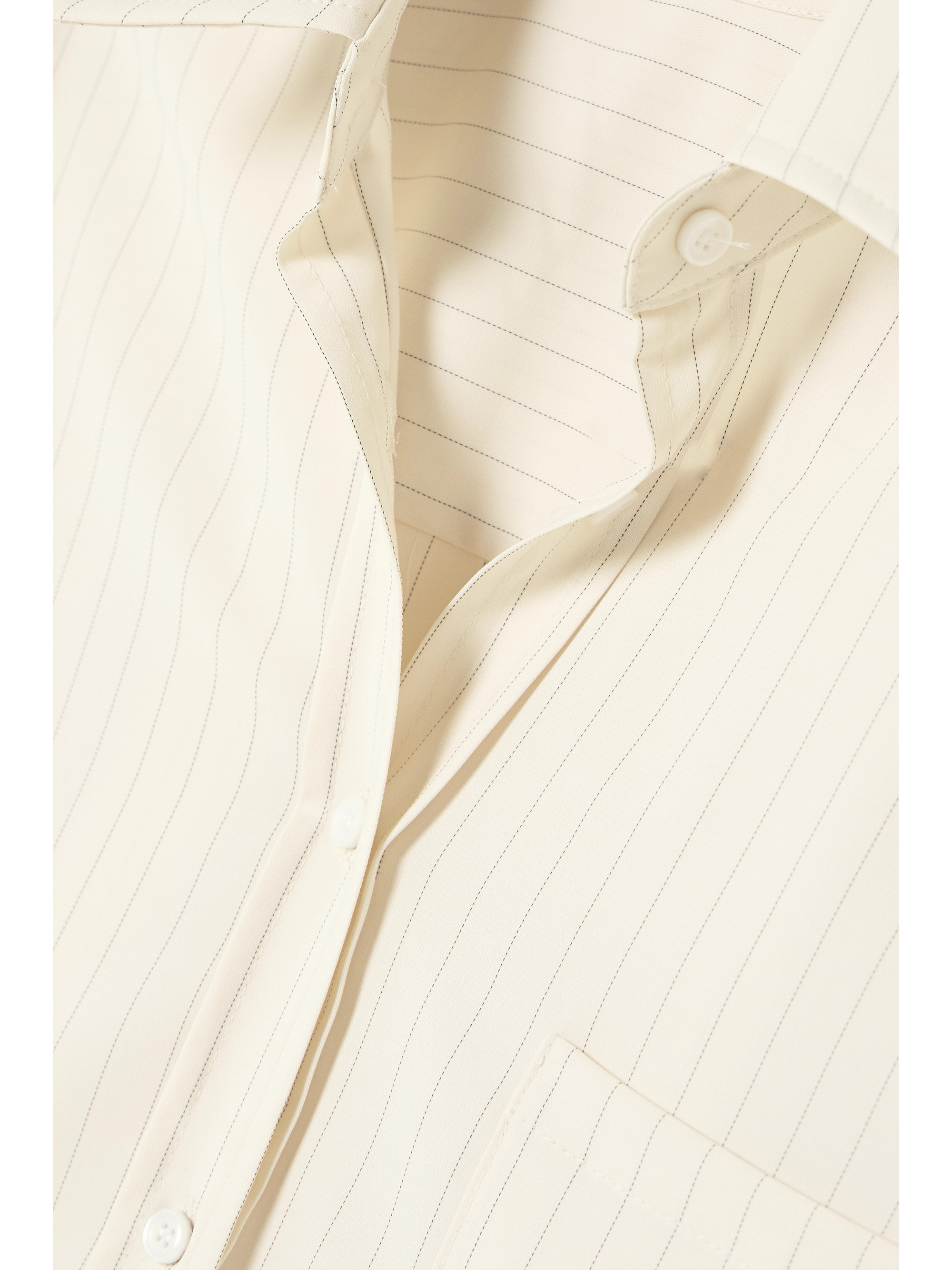 The Frankie Shop Georgia pinstriped crepe de chine shirt thumbnail