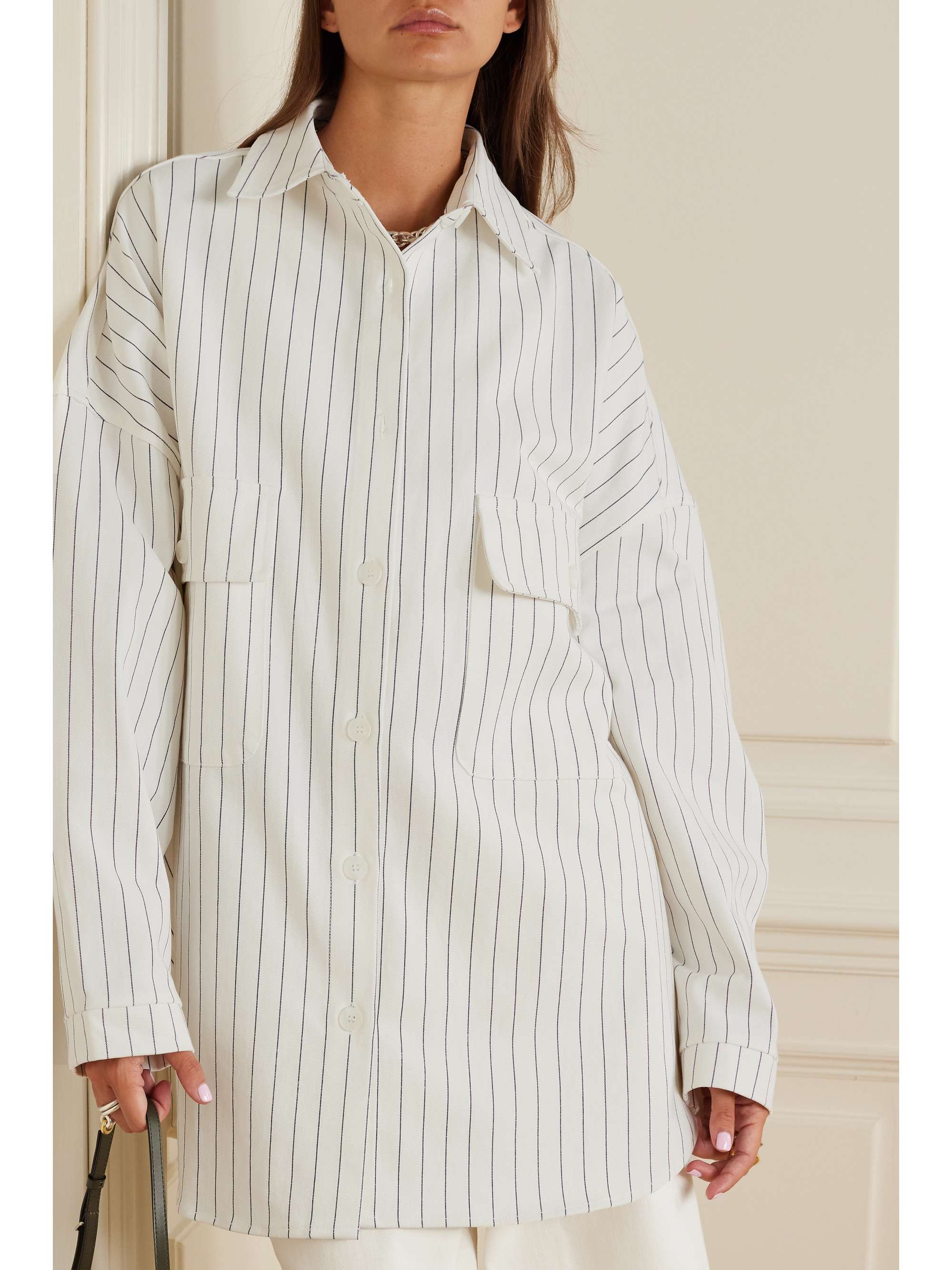 THE FRANKIE SHOP Dallas oversized pinstriped denim shirt | NET-A-PORTER