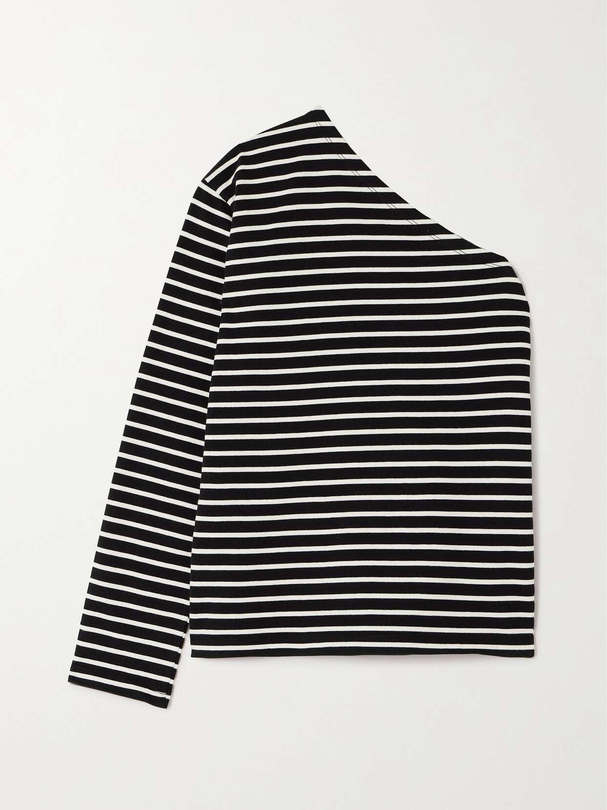 THE FRANKIE SHOP - Jean One-sleeve Striped Cotton-jersey Top - White