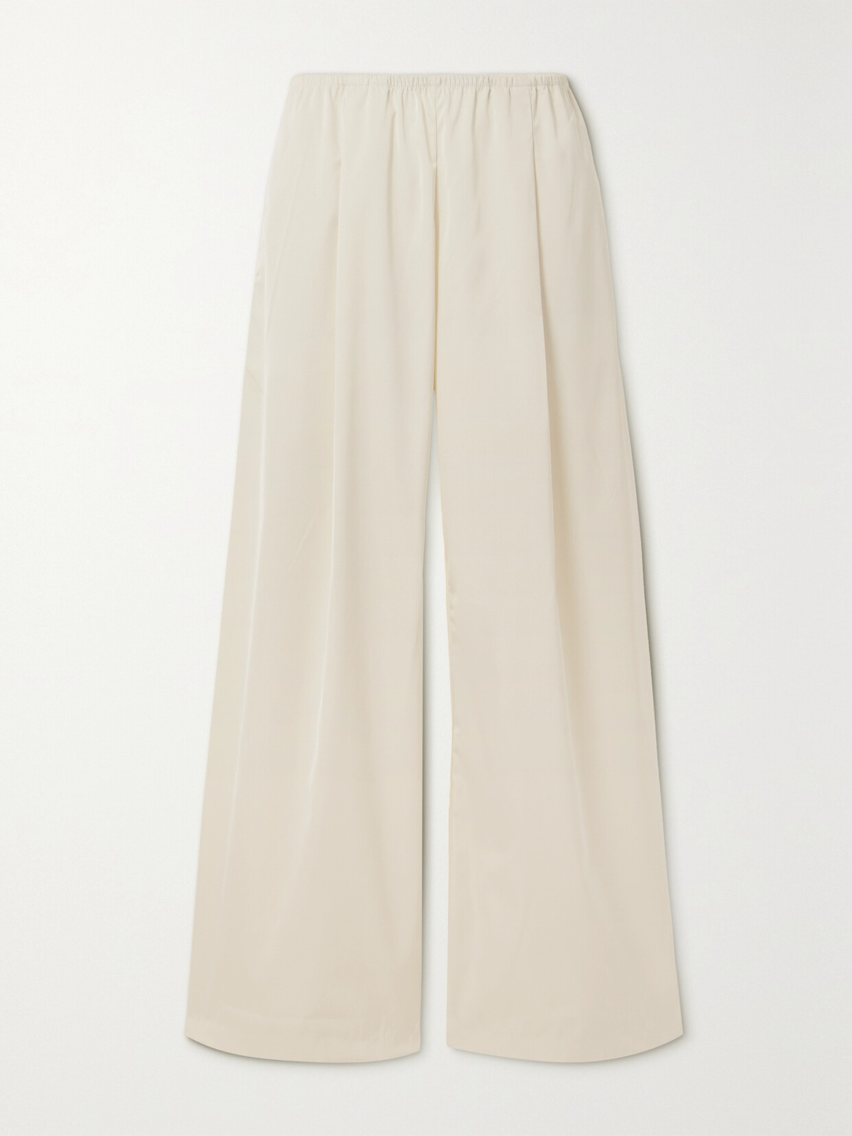 LESET - Suki Taffeta Wide-leg Pants - White