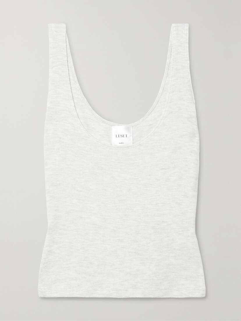 LESET Lauren Cropped Jersey Tank - x large
