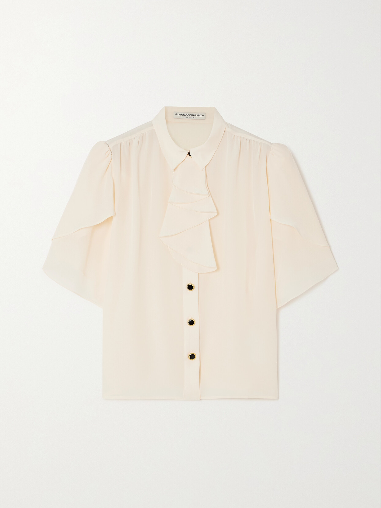 Alessandra Rich - Ruffled Silk-chiffon Blouse - Cream