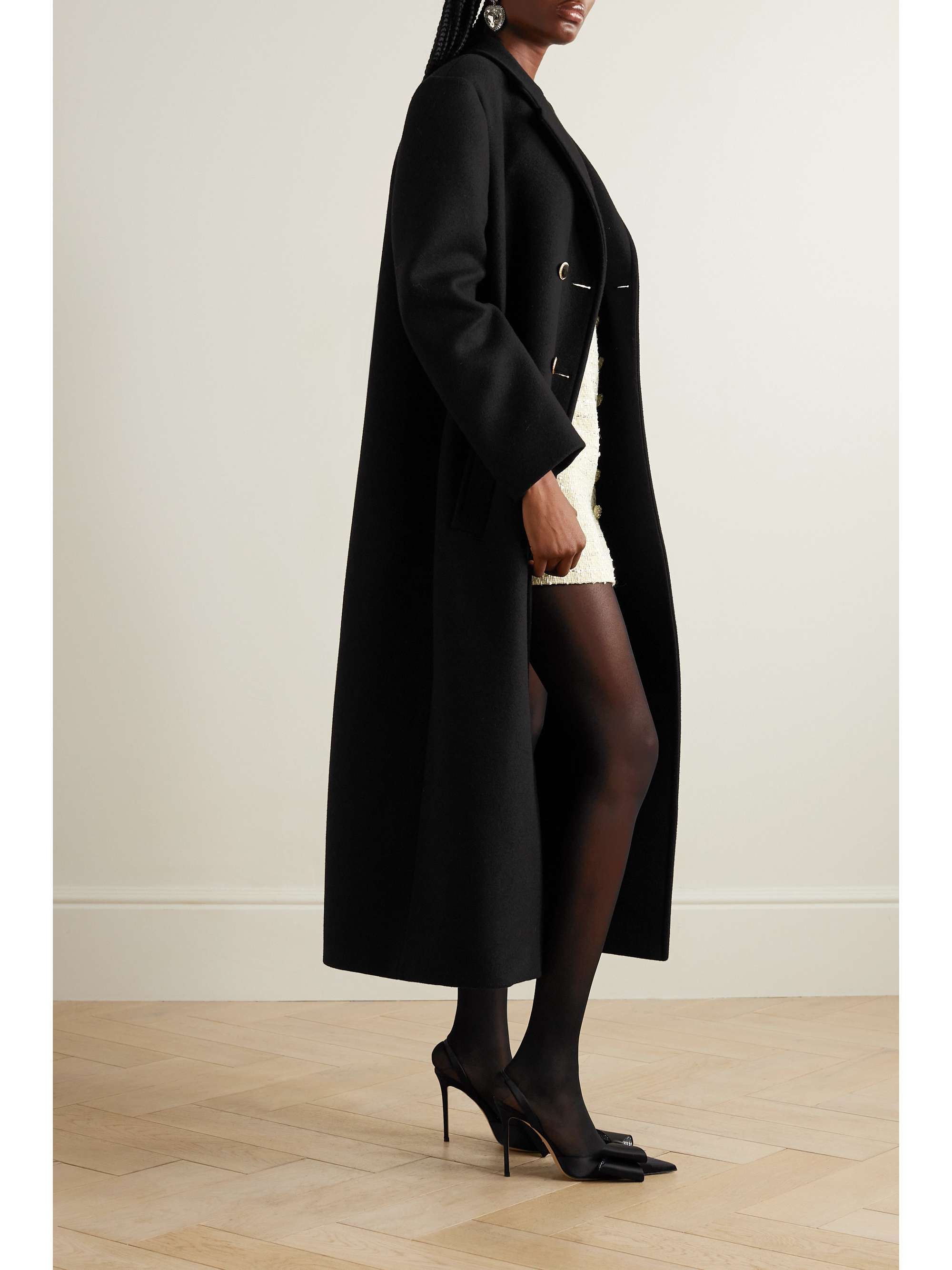 ALESSANDRA RICH Double-breasted wool-felt coat | NET-A-PORTER