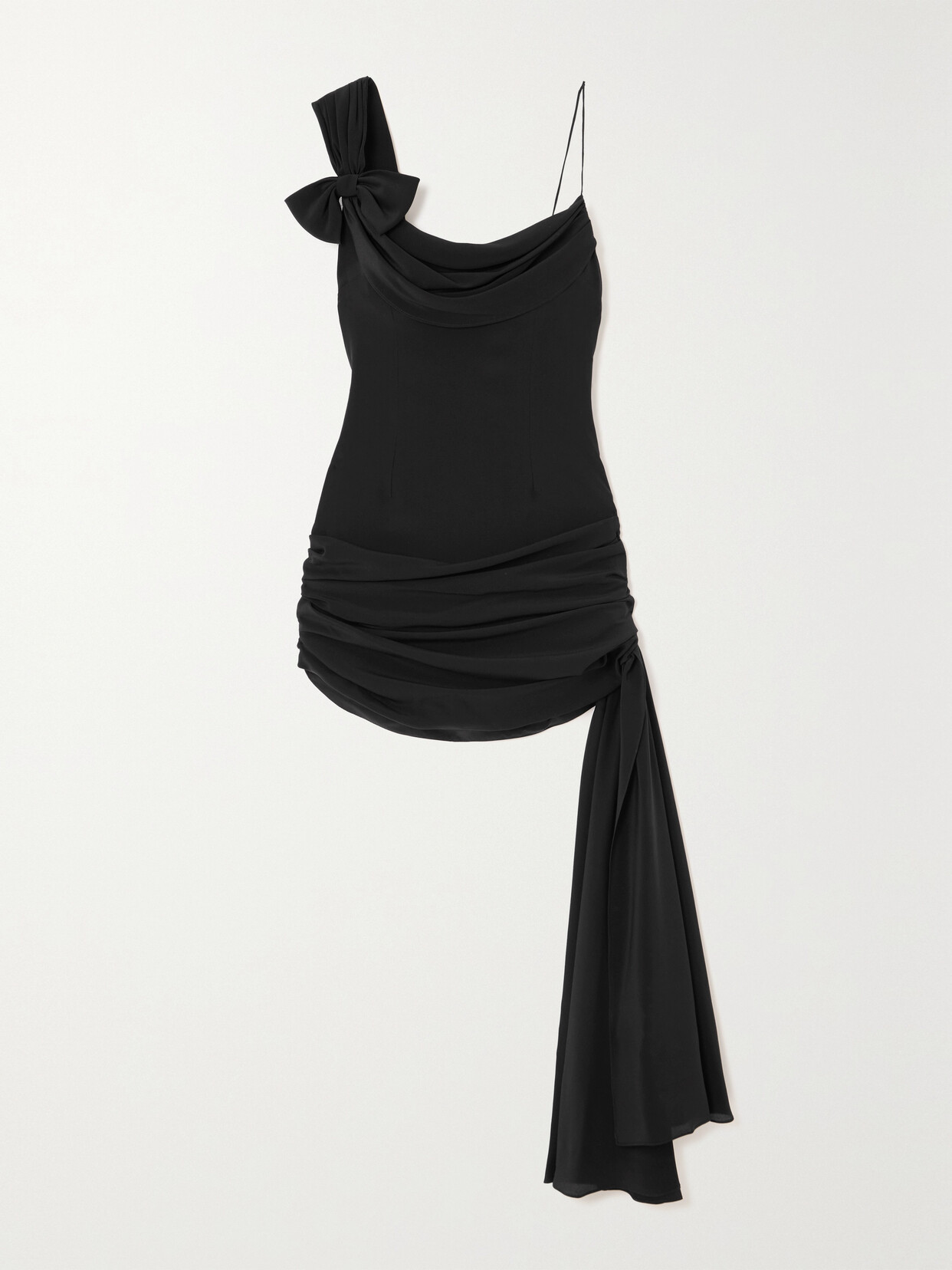 Alessandra Rich - Draped Silk-chiffon Mini Dress - Black