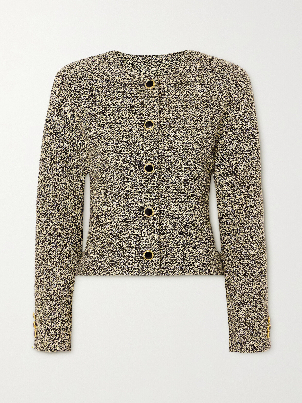 Alessandra Rich - Sequin-embellished Cotton-blend Tweed Jacket - Yellow