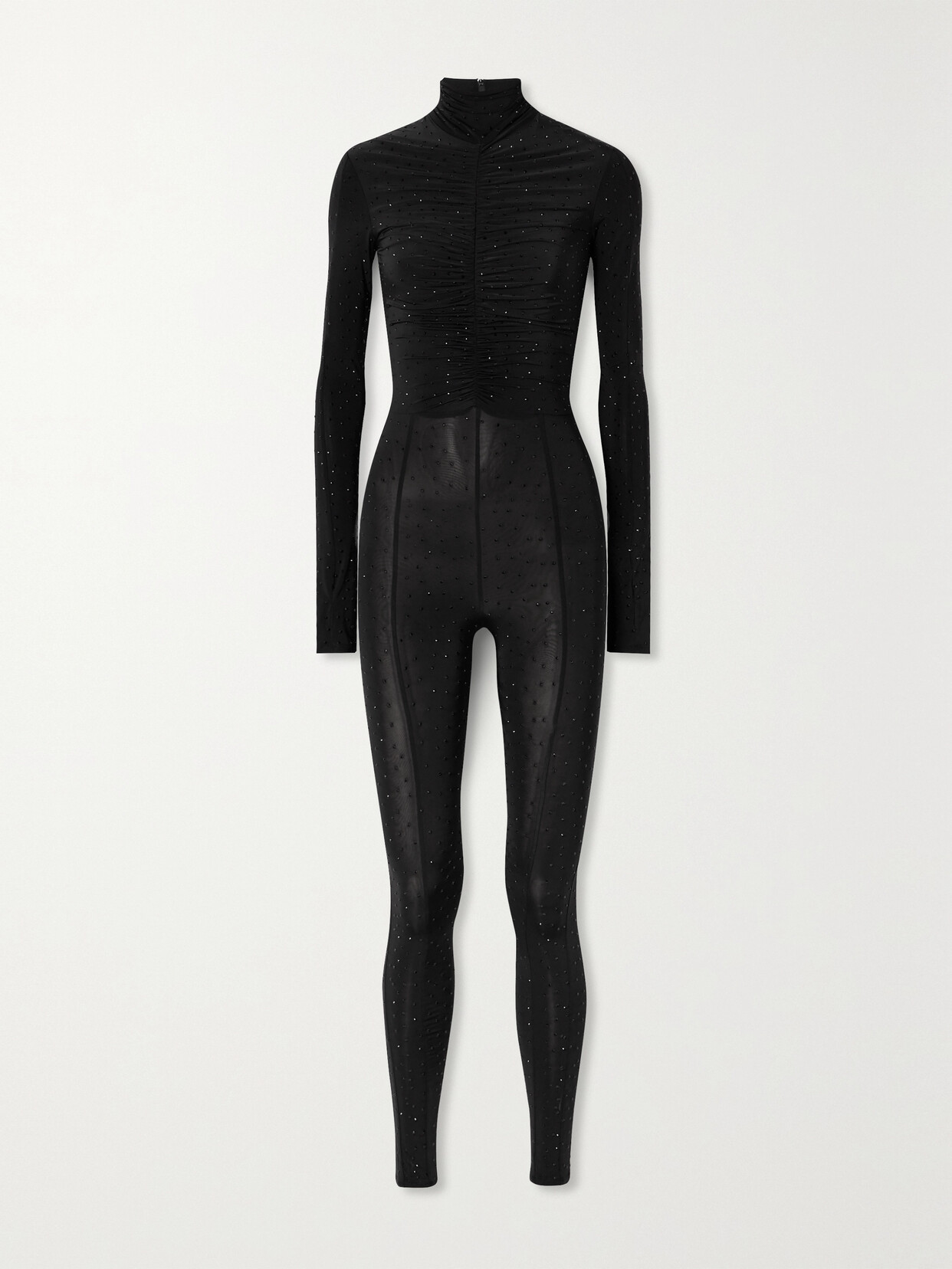 Alex Perry - Cove Crystal-embellished Stretch-jersey And Mesh Turtleneck Jumpsuit - Black