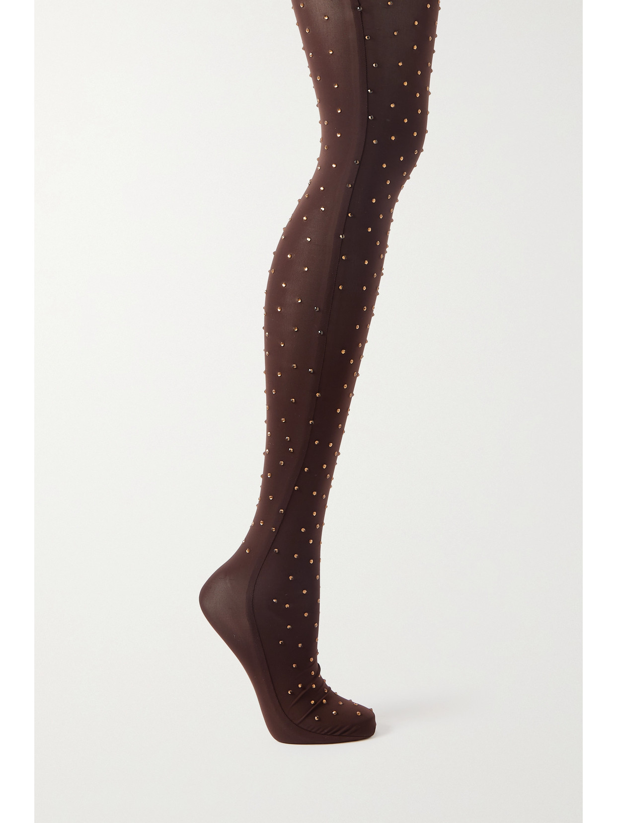 Alex Perry - Rane Crystal-embellished Stretch-jersey Tights - Brown