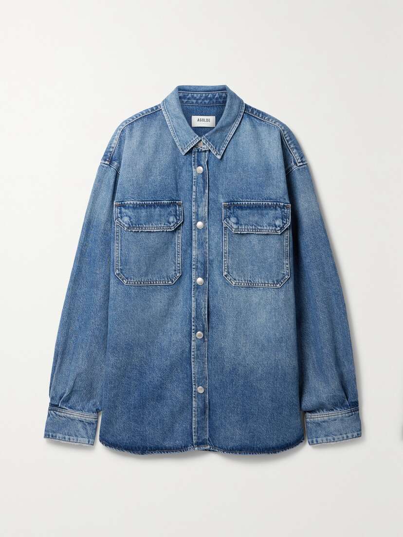 AGOLDE + Net Sustain Camryn Oversized Organic Denim Shirt - x large
