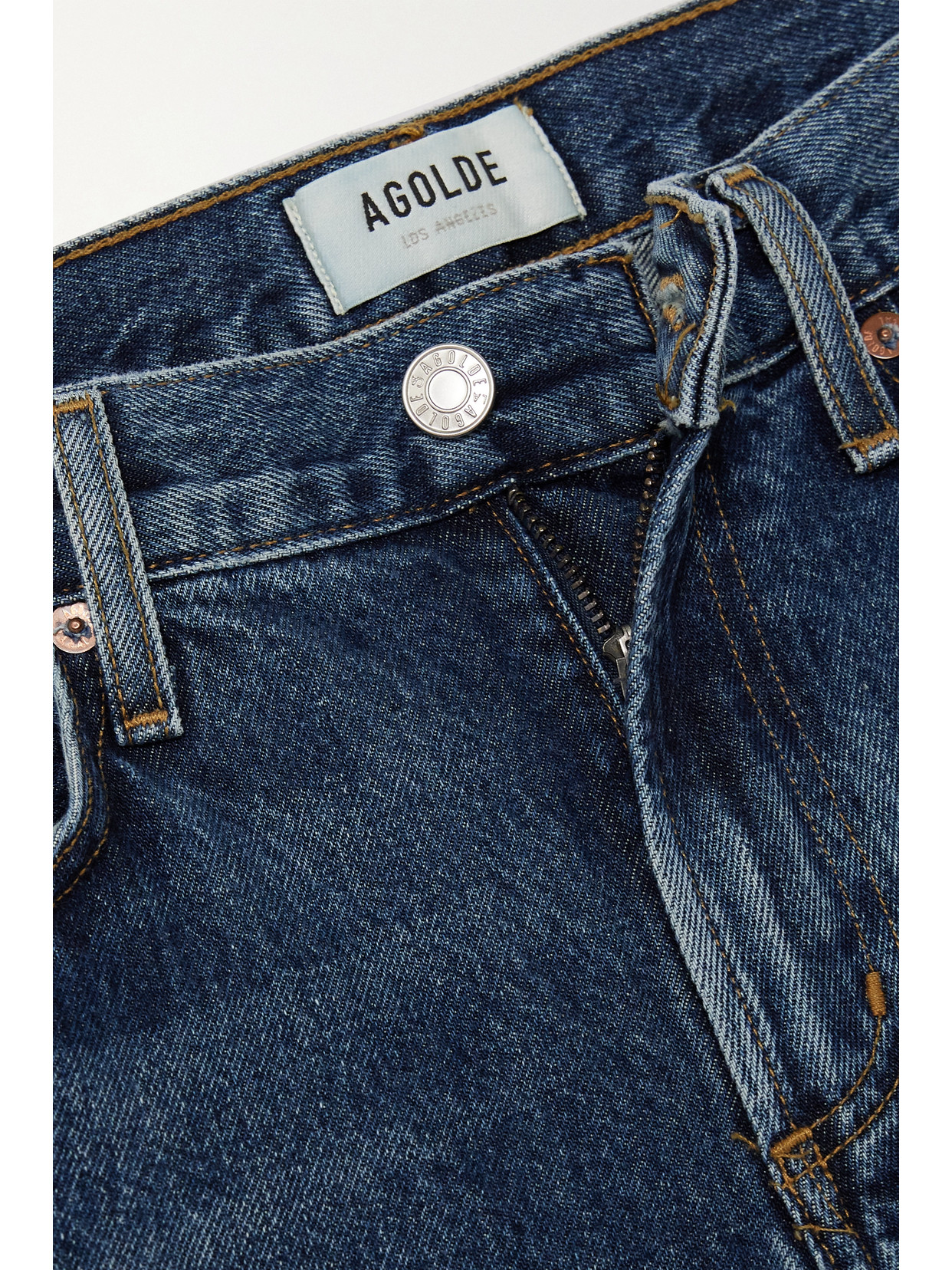 Shop Agolde + Net Sustain Clara Baggy Low-rise Flared Organic Jeans In Blue